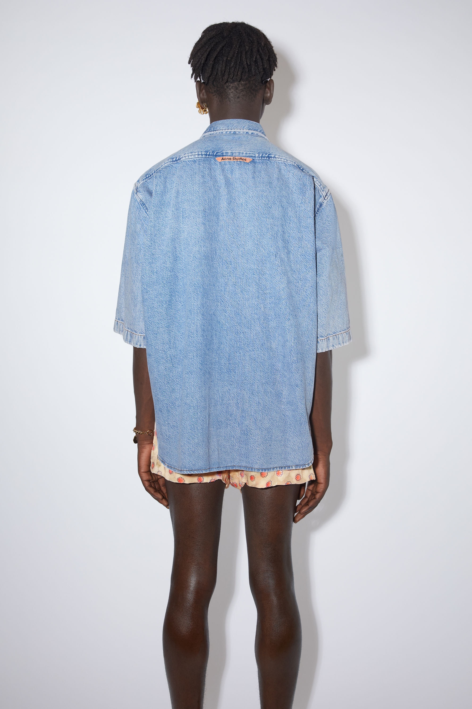 Denim button-up shirt - Indigo blue - 3