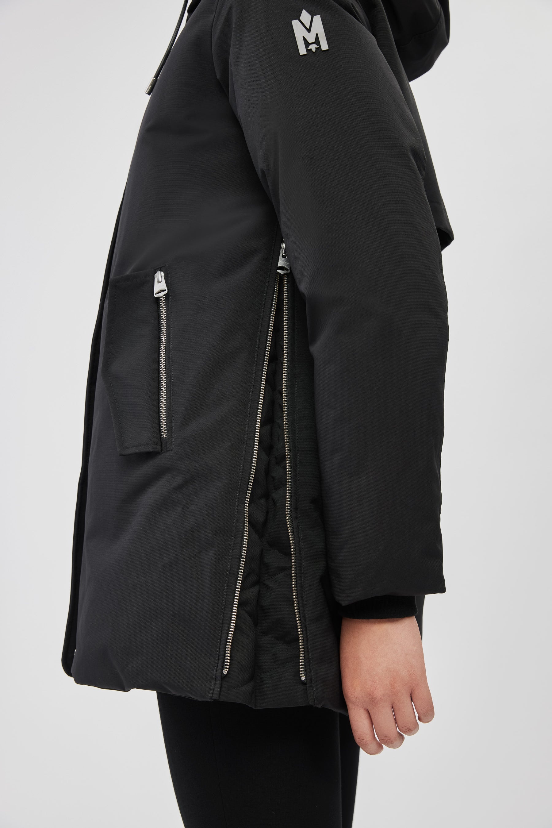 KINSLEE 2-in-1 oversized down parka with bib and silver fox fur - 8
