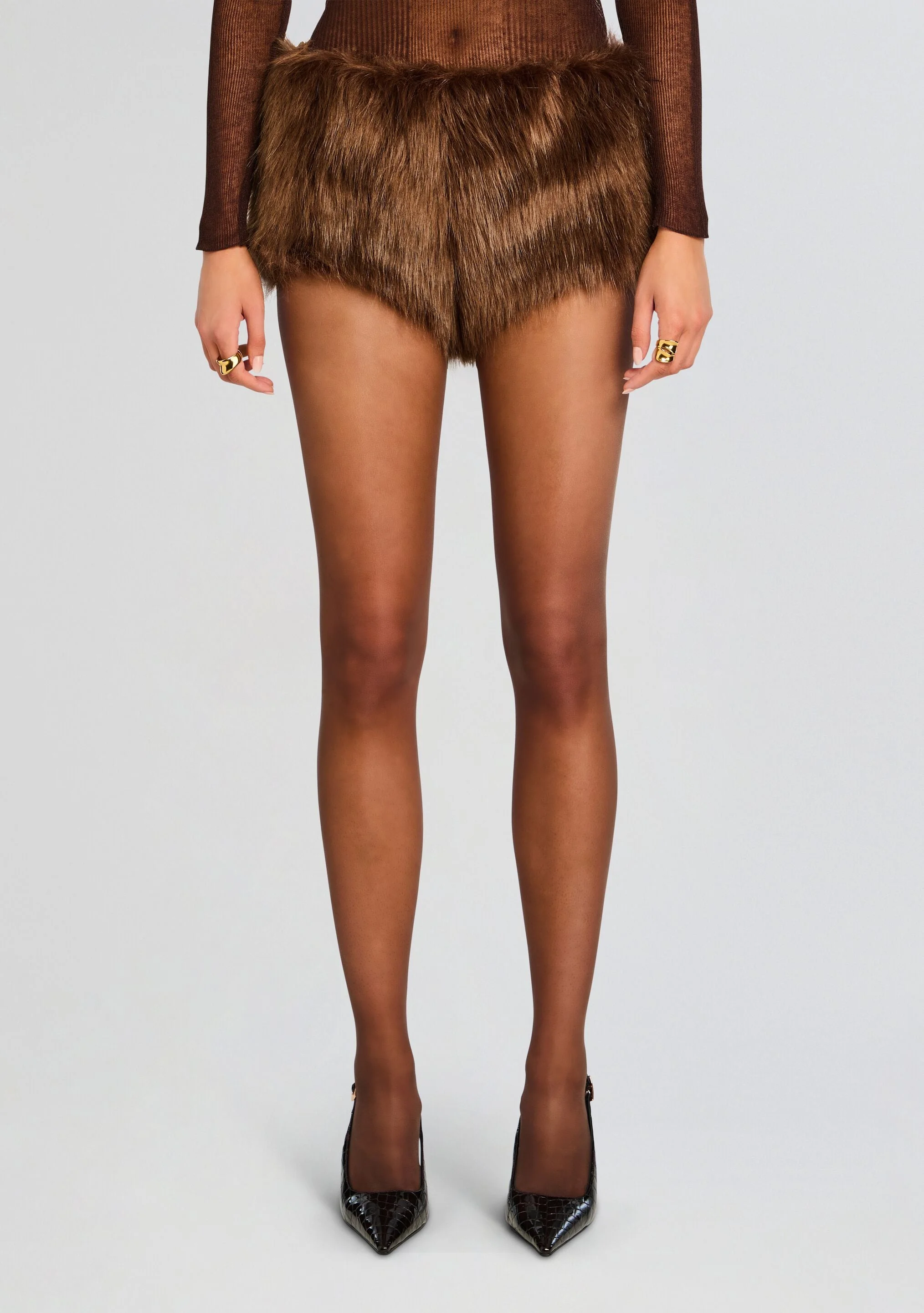 ARISTA FAUX FUR SHORTS - 1