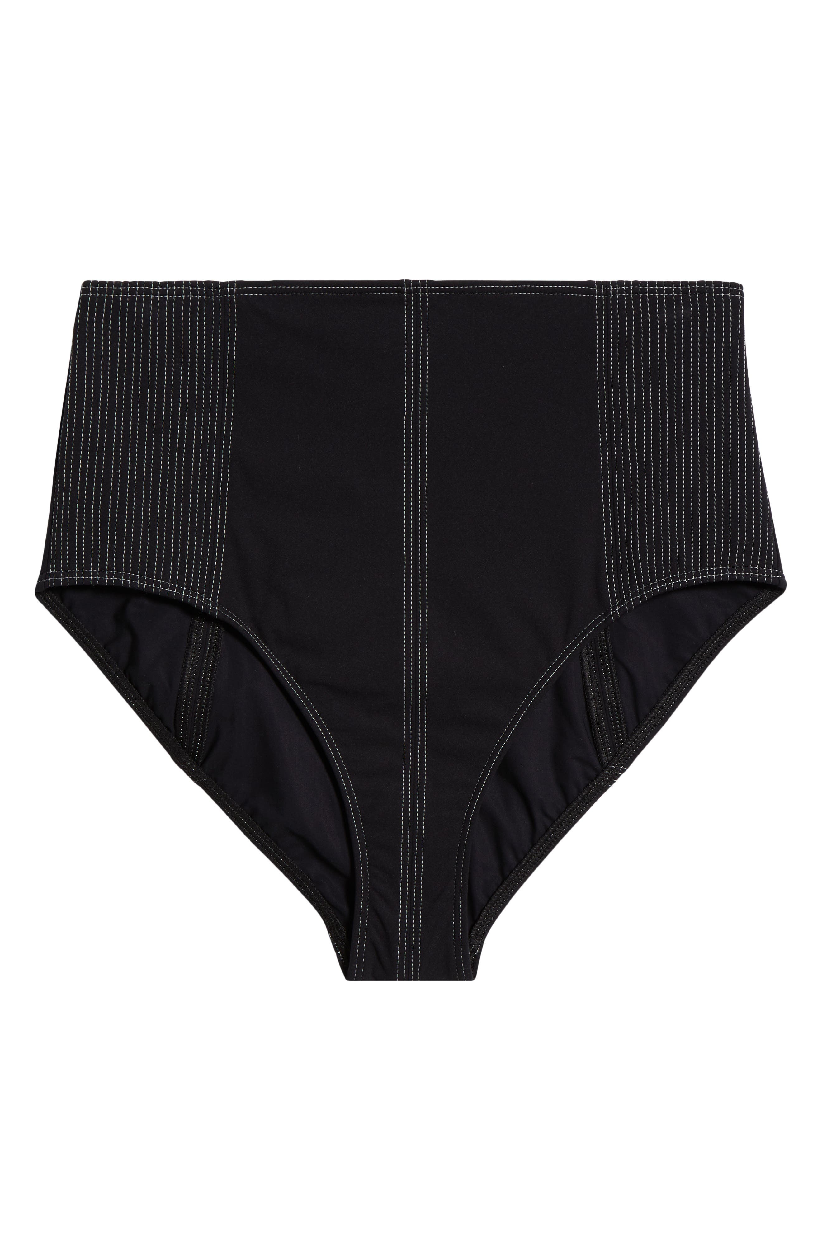 Ulla Johnson Kiele High Waist Bikini Bottoms in Noir at Nordstrom - 6