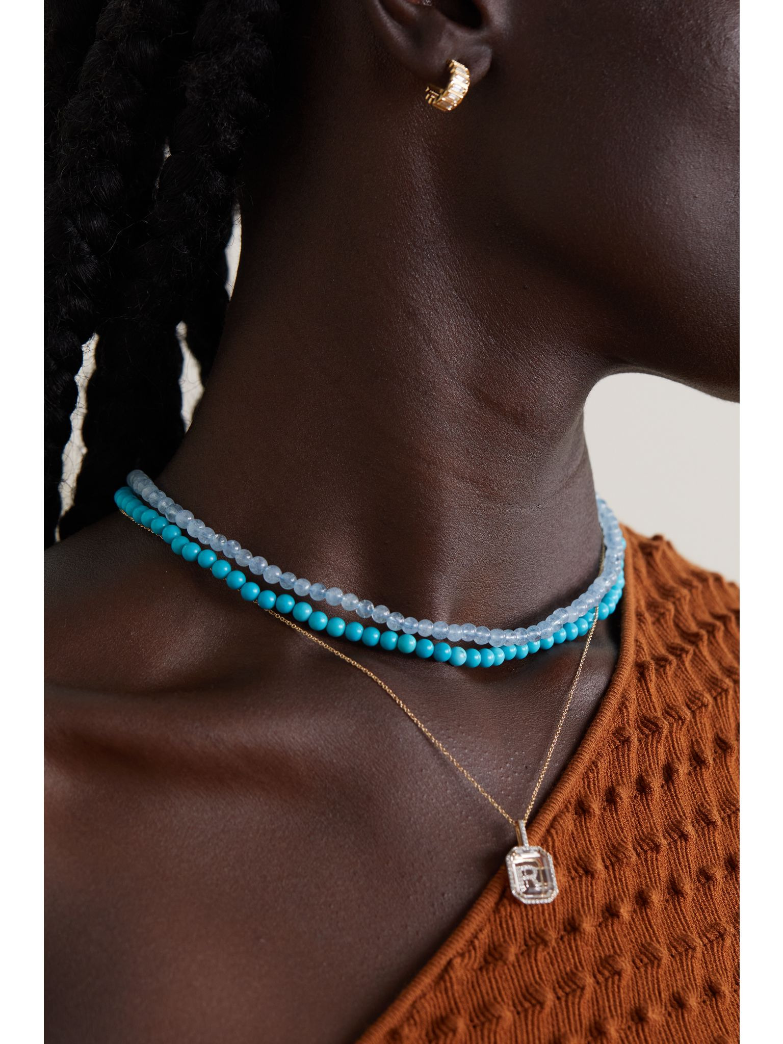 14-karat gold aquamarine necklace Gold - 4