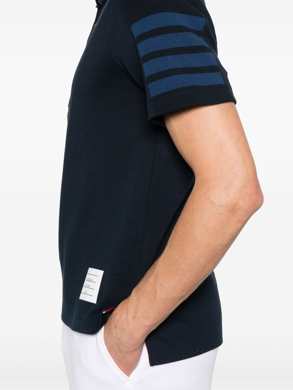 4-Bar stripe cotton polo shirt - 4