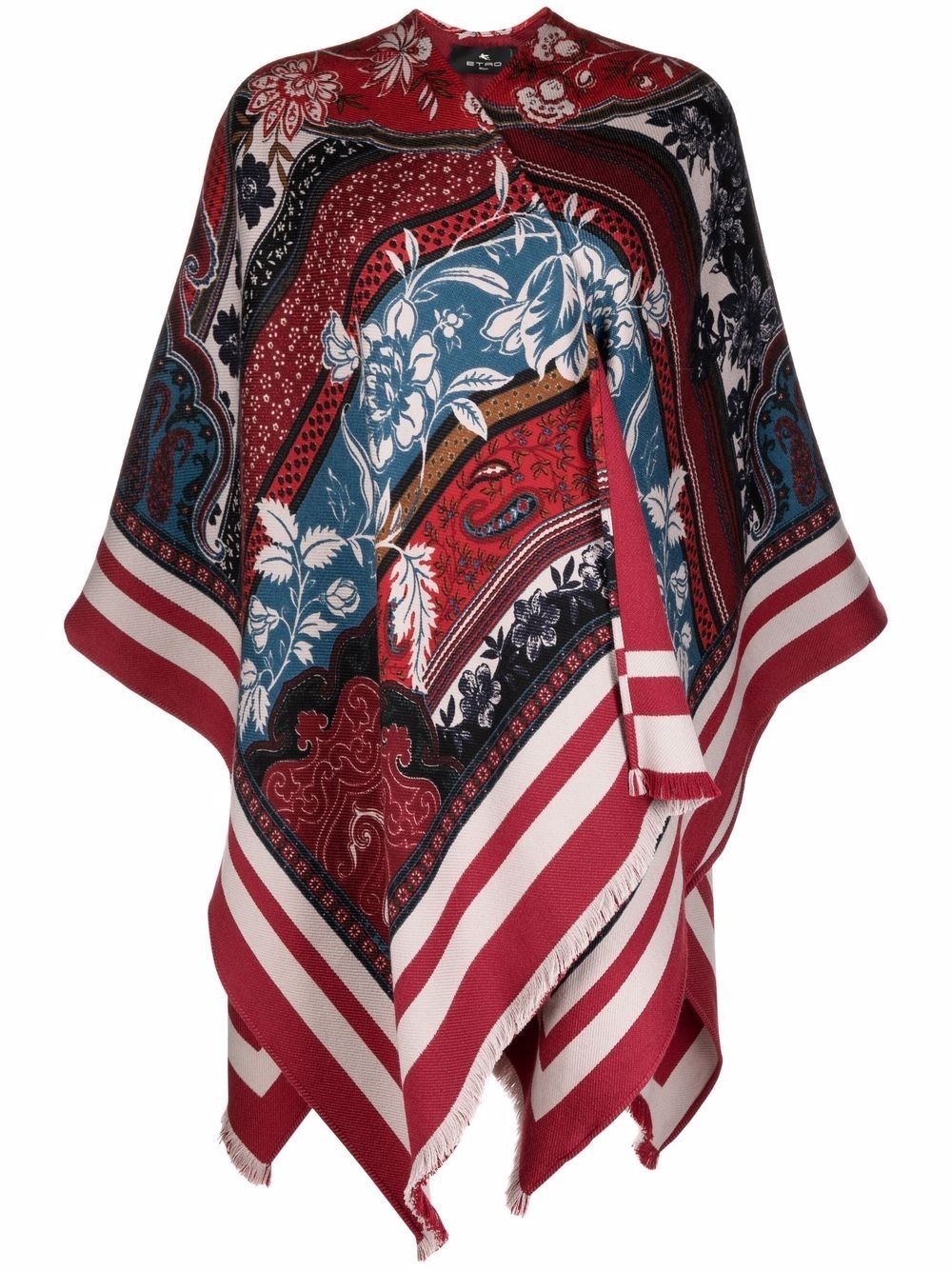 paisley-print poncho - 1