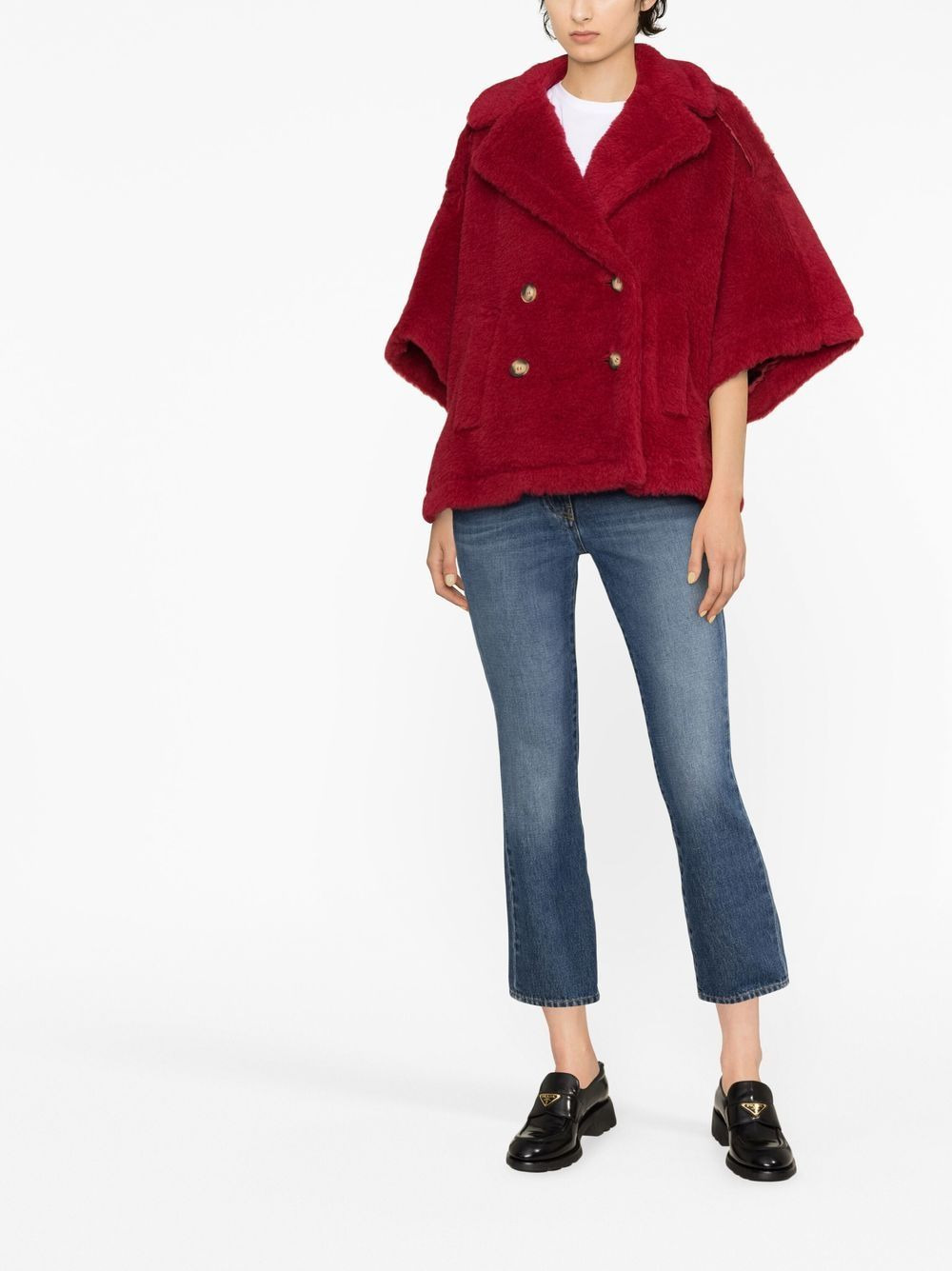 wide-sleeved faux-fur jacket - 2
