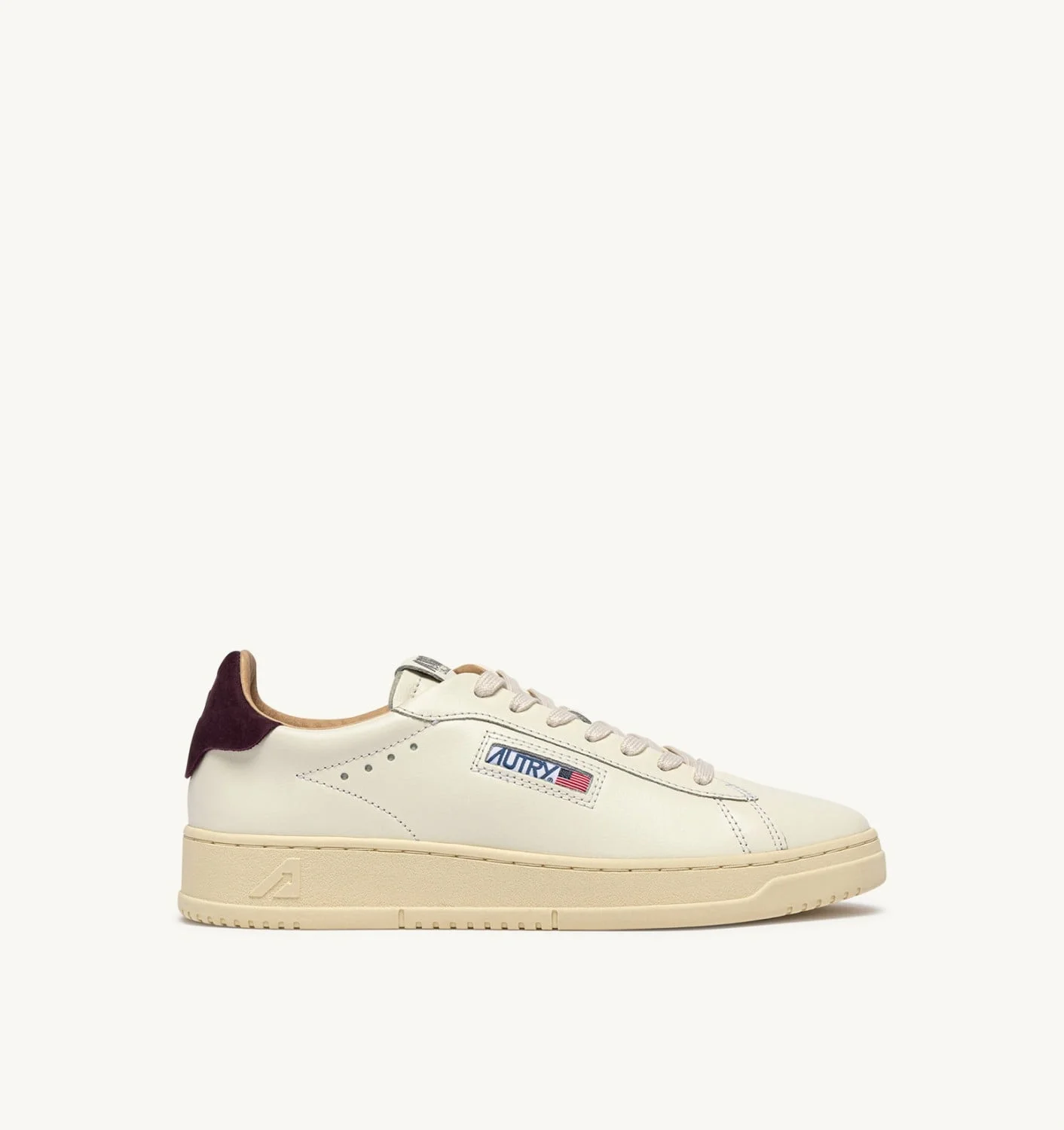 DALLAS LOW SNEAKERS IN MARSHMALLOW AND FIG LEATHER - 1
