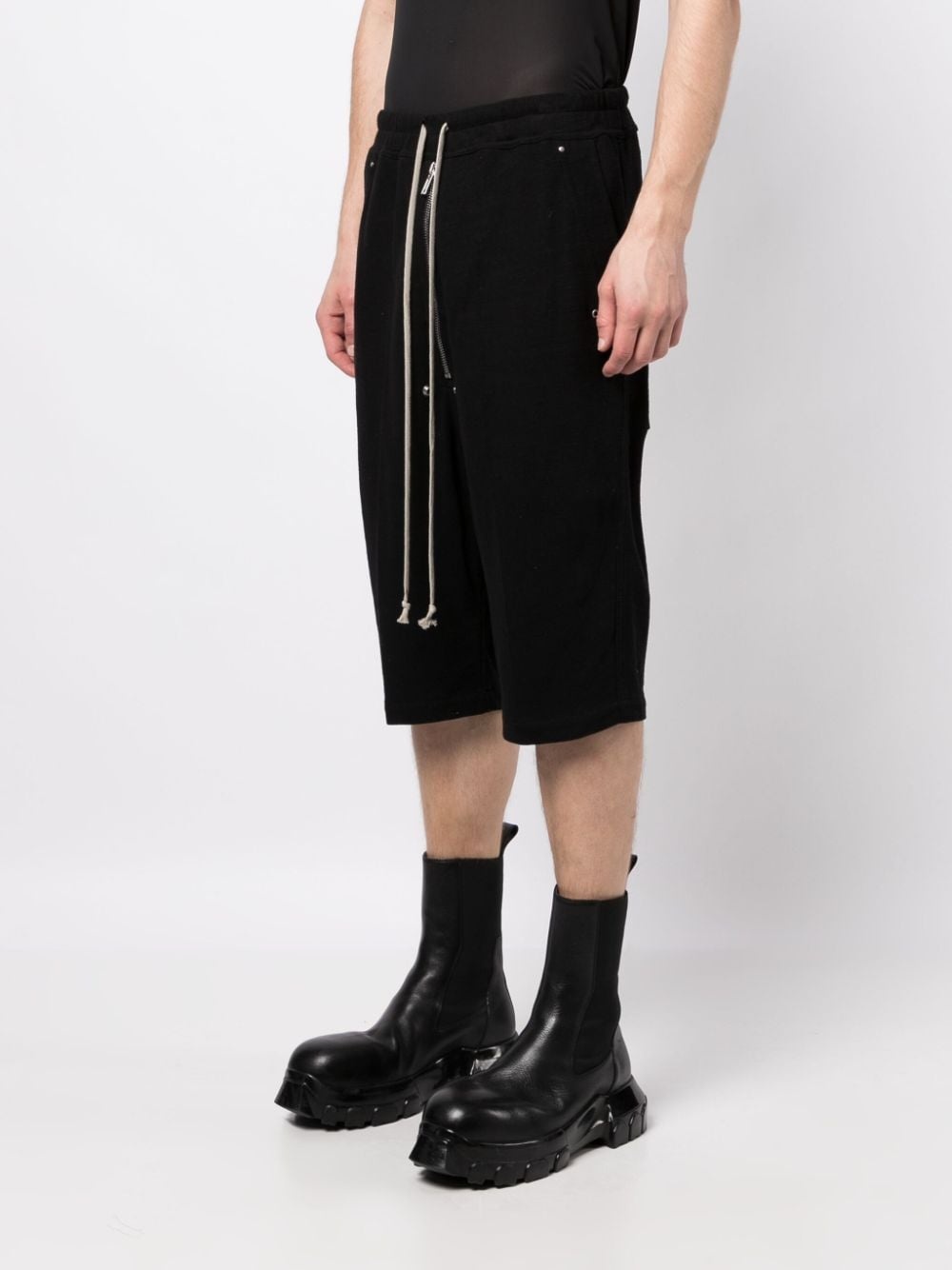 eyelet-detailing drop-crotch shorts - 3