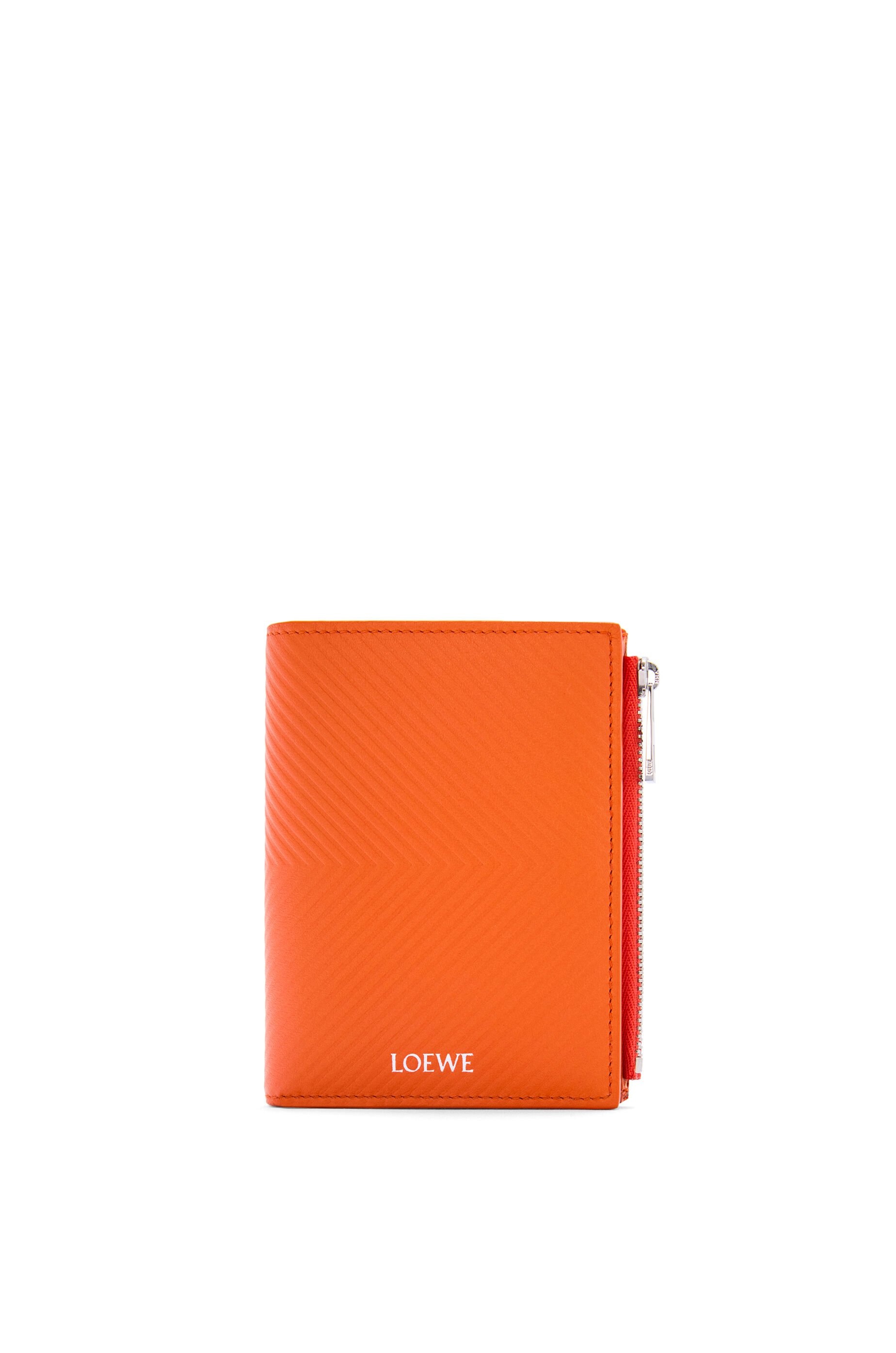 Slim compact walllet in textured classic calfskin - 1