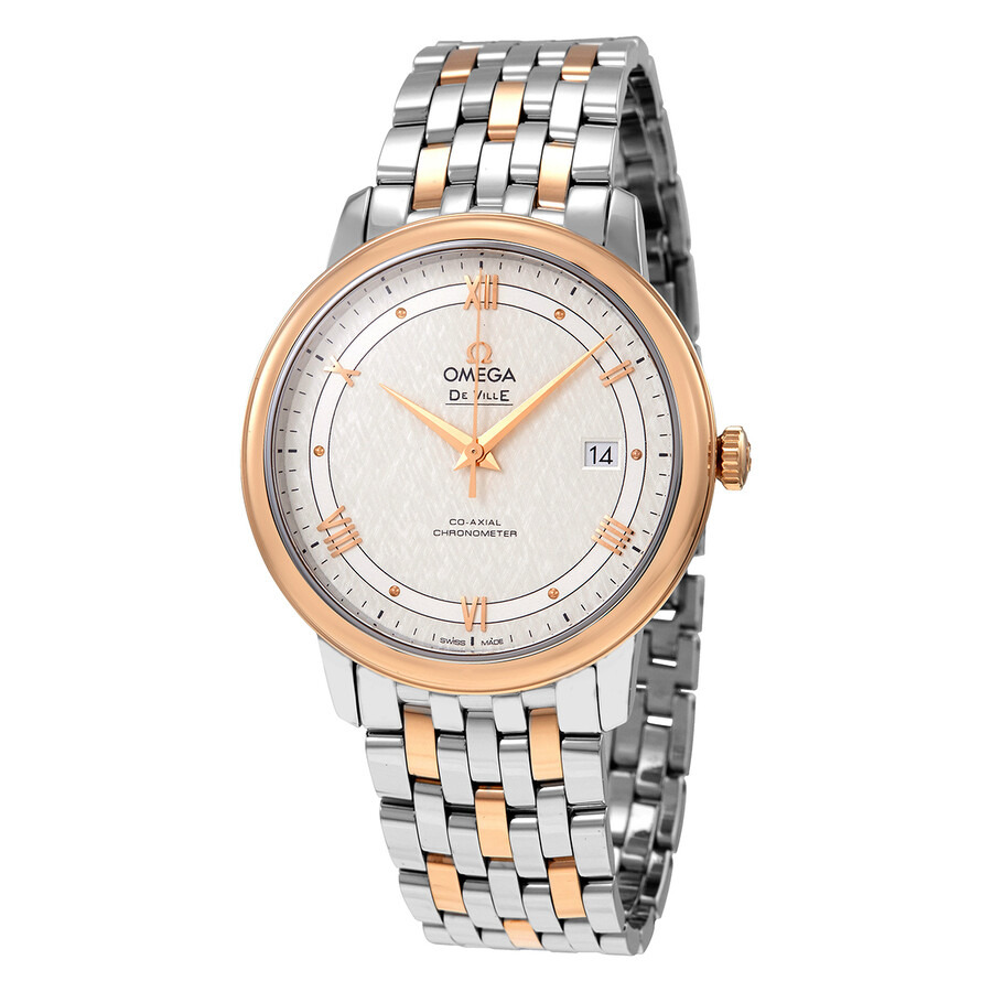 Omega De Ville Prestige Automatic Steel and 18kt Rose Gold Men's Watch 424.20.40.20.02.002 - 1