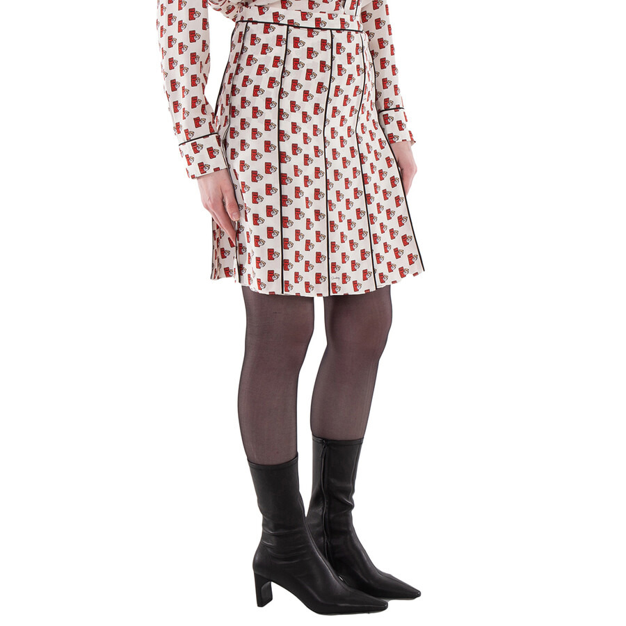 Burberry Postbox Pleated Silk Skirt - 2