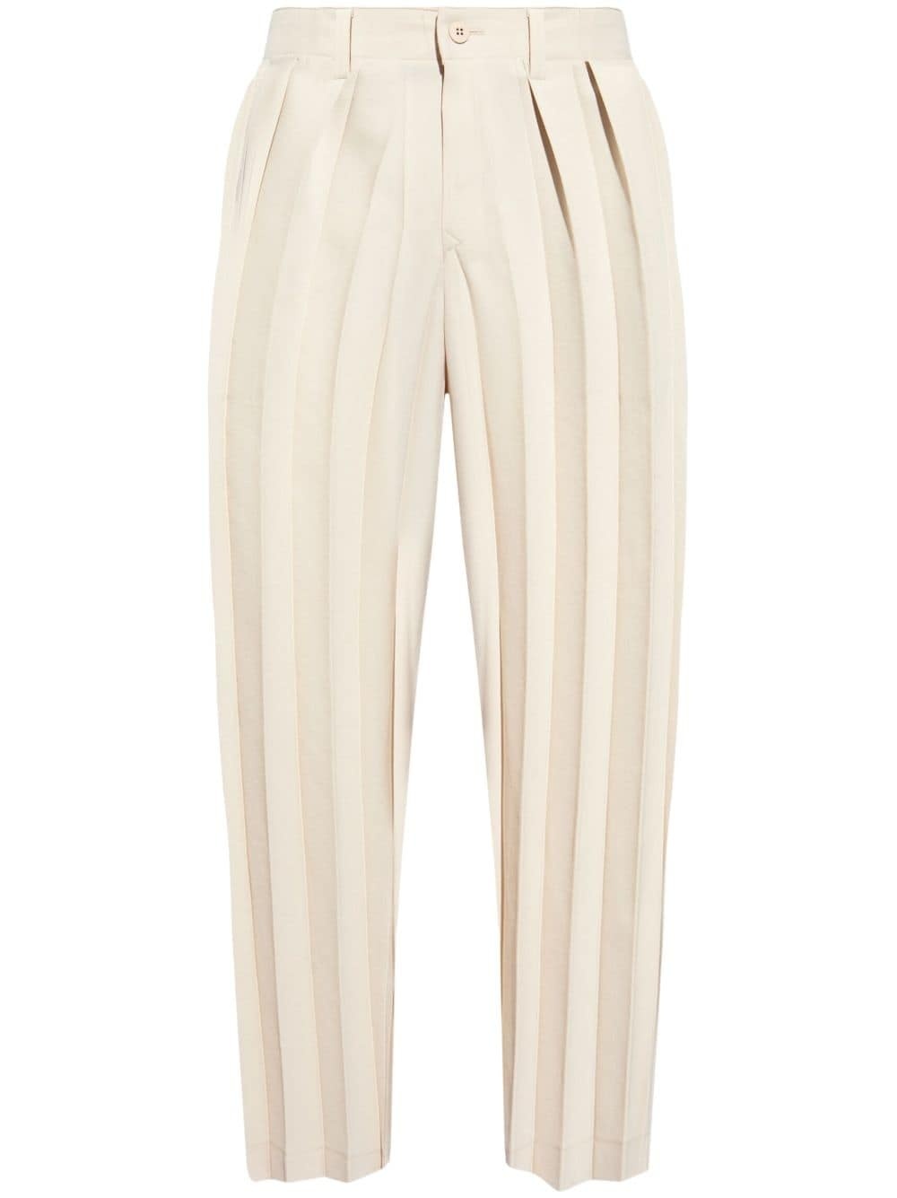 straight-leg pleated trousers - 1