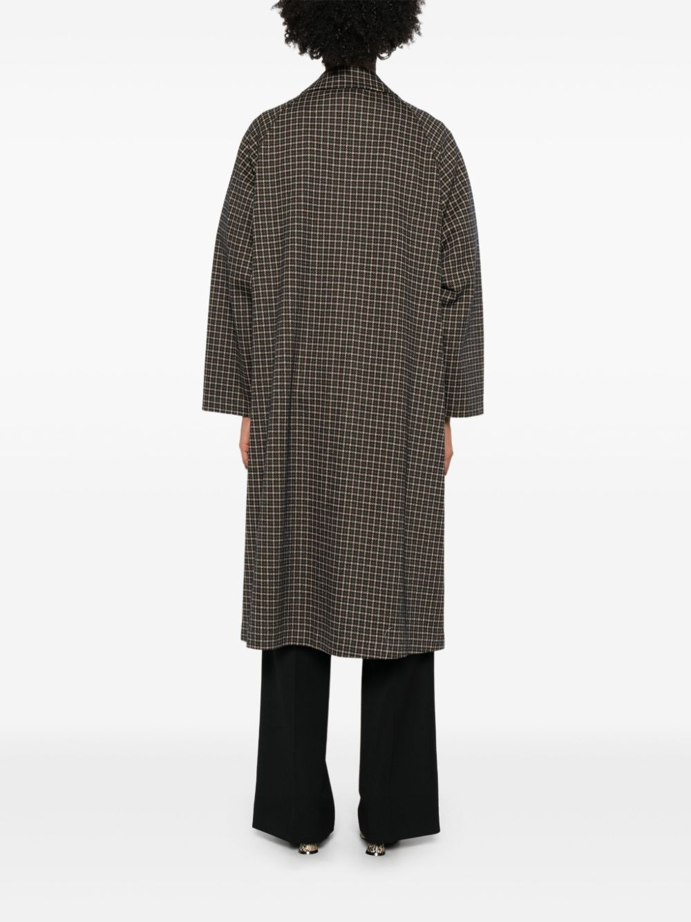 checked button coat - 4