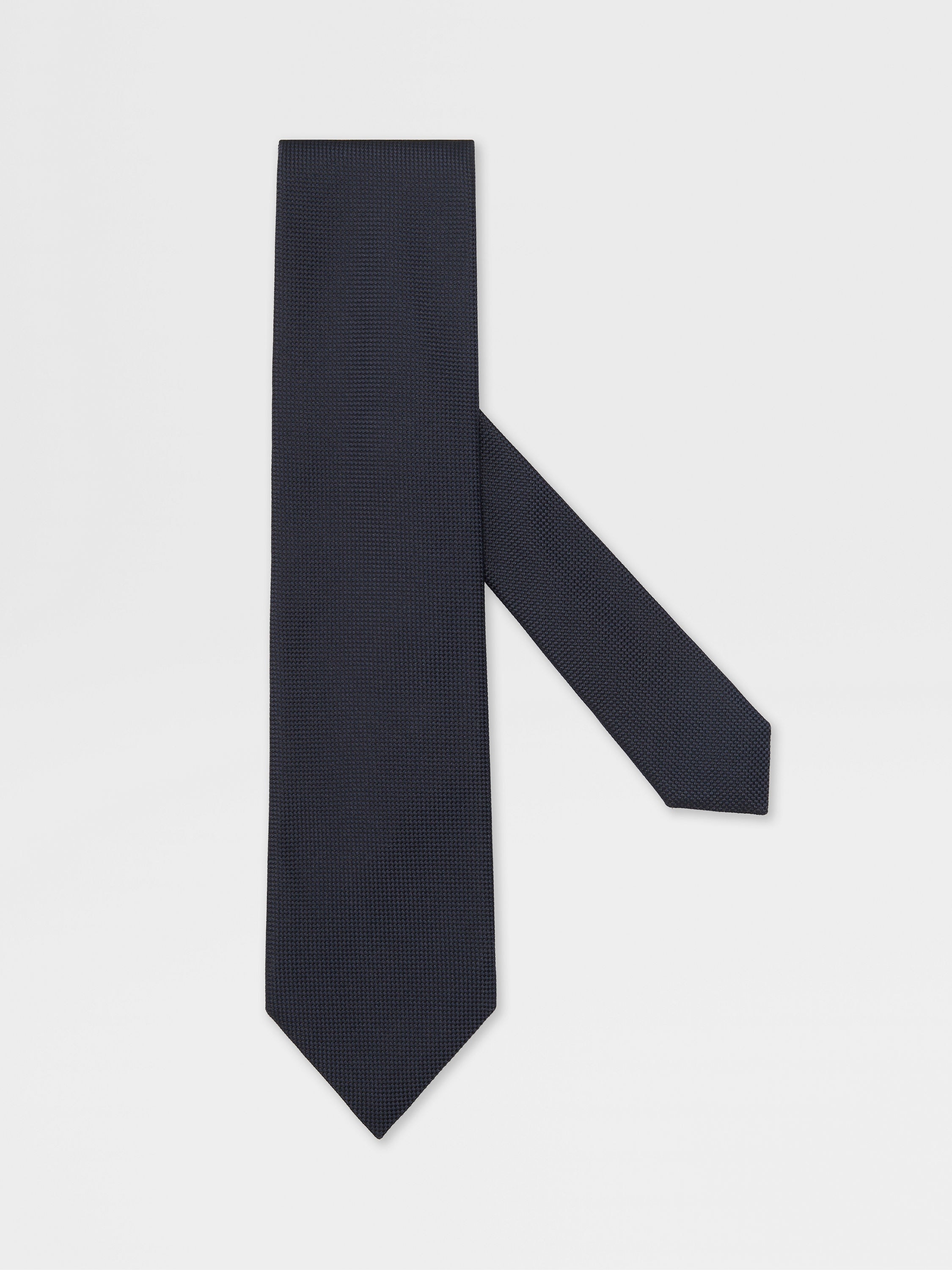 DARK BLUE SILK TIE - 1