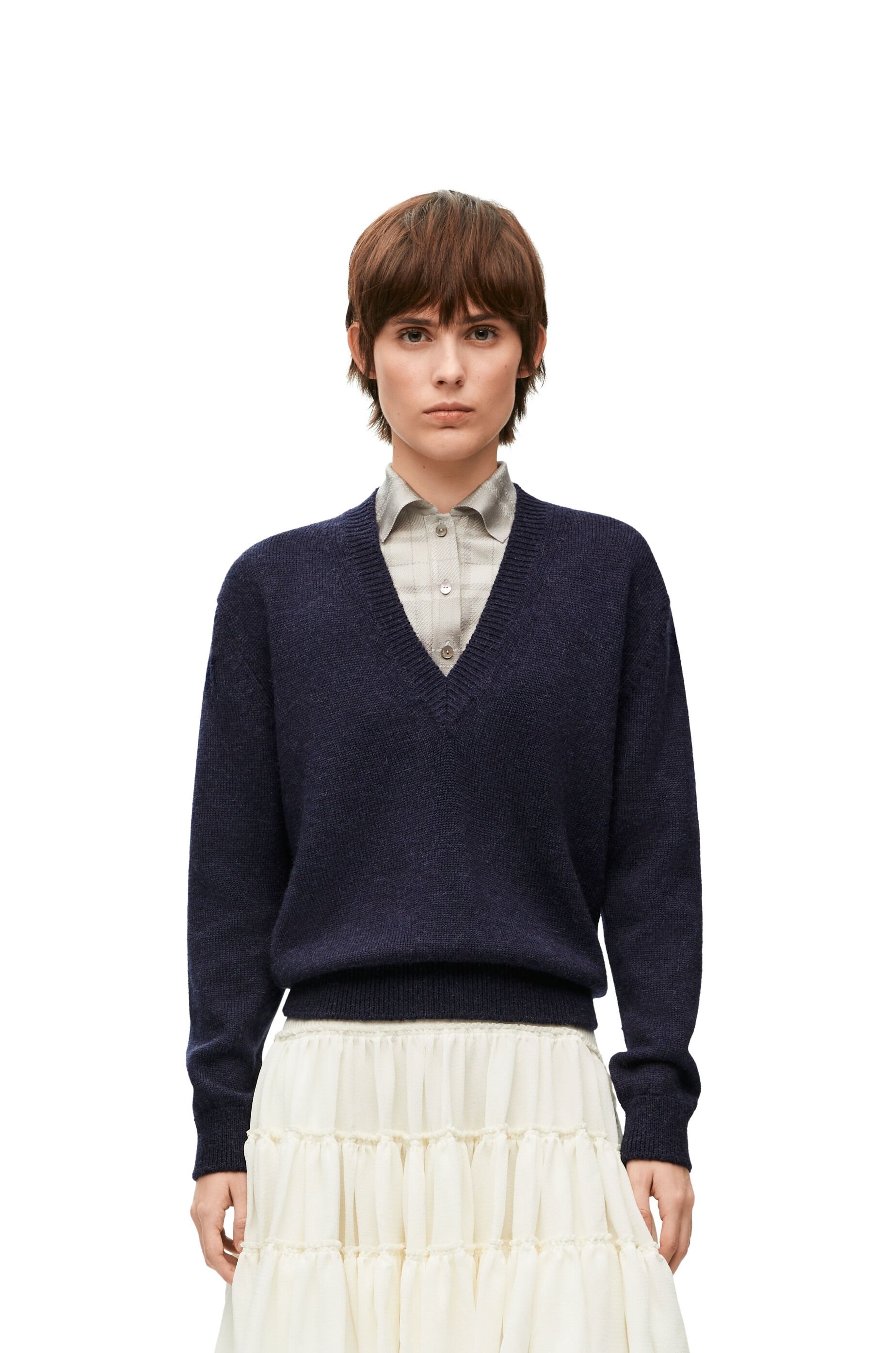 Trompe l'oeil sweater in wool and silk - 3