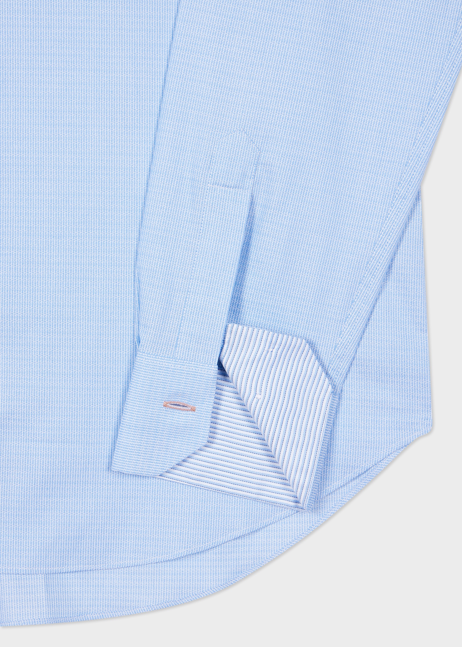 Tailored-Fit Light Blue Textured-Stripe Easy Care Shirt - 2