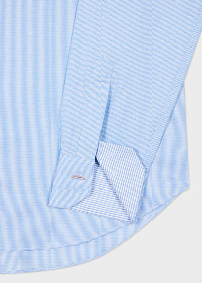 Paul Smith Tailored-Fit Light Blue Textured-Stripe Easy Care Shirt outlook