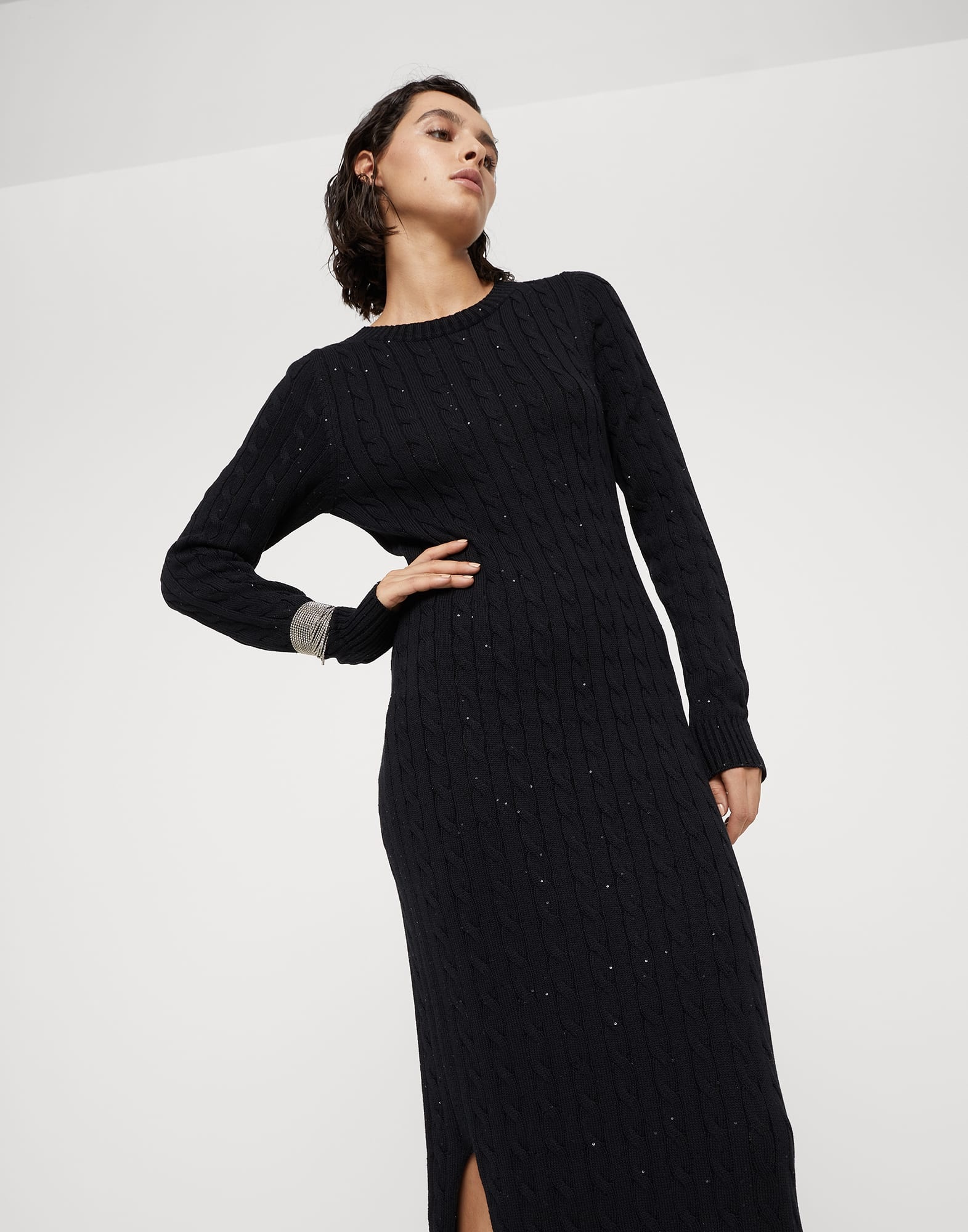 Cotton dazzling cables knit dress - 4