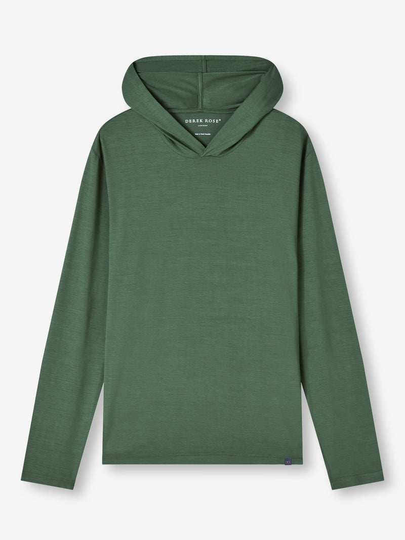 Men's Pullover Hoodie Basel Micro Modal Stretch Hunter Green - 1