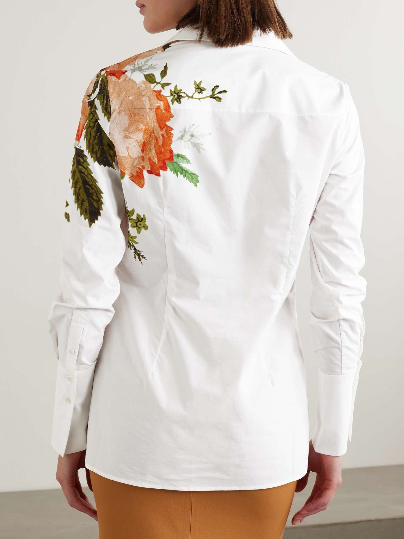 Floral-print cotton-poplin shirt - 4