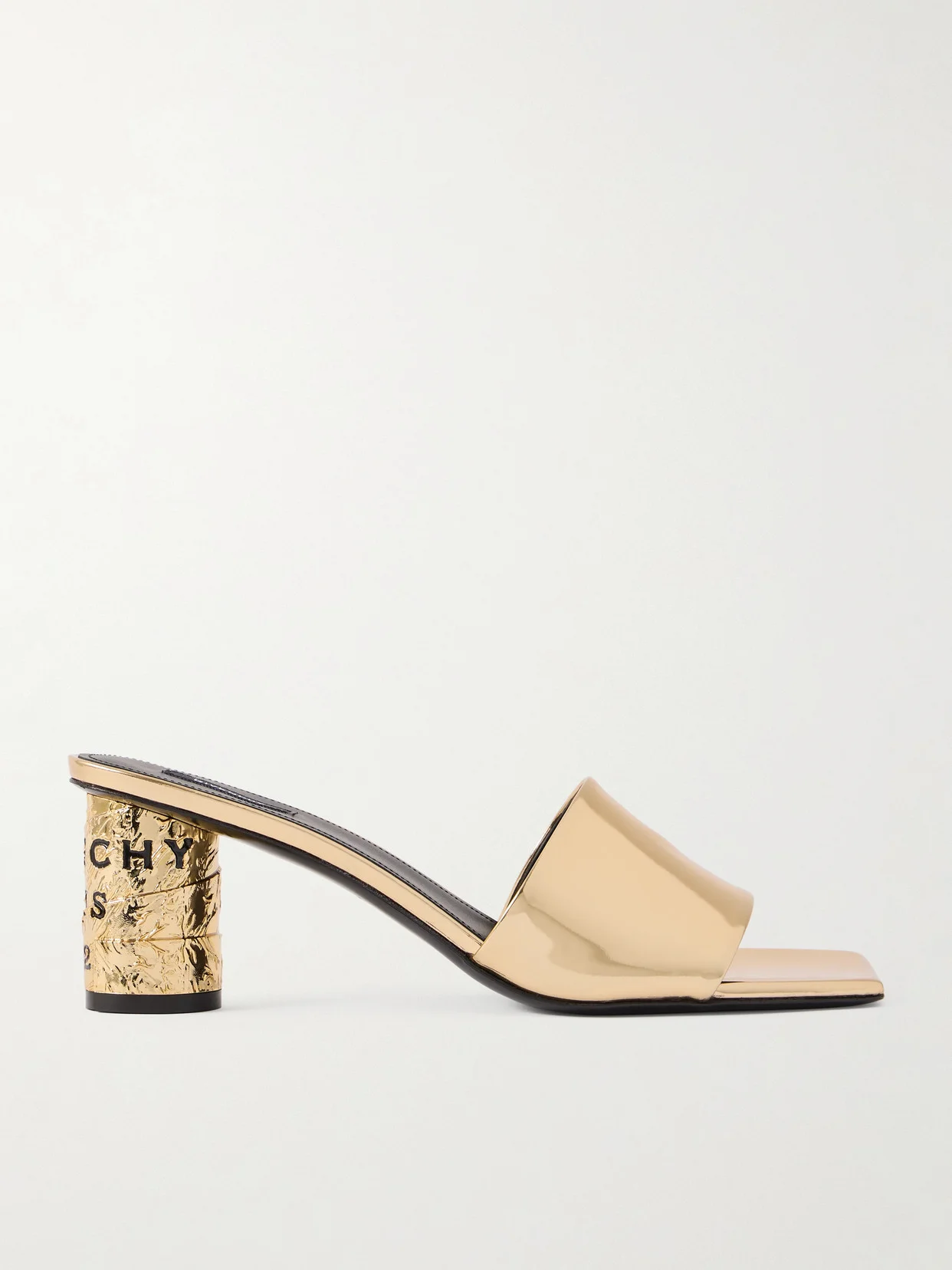 Tape Metallic Leather Mules - 1