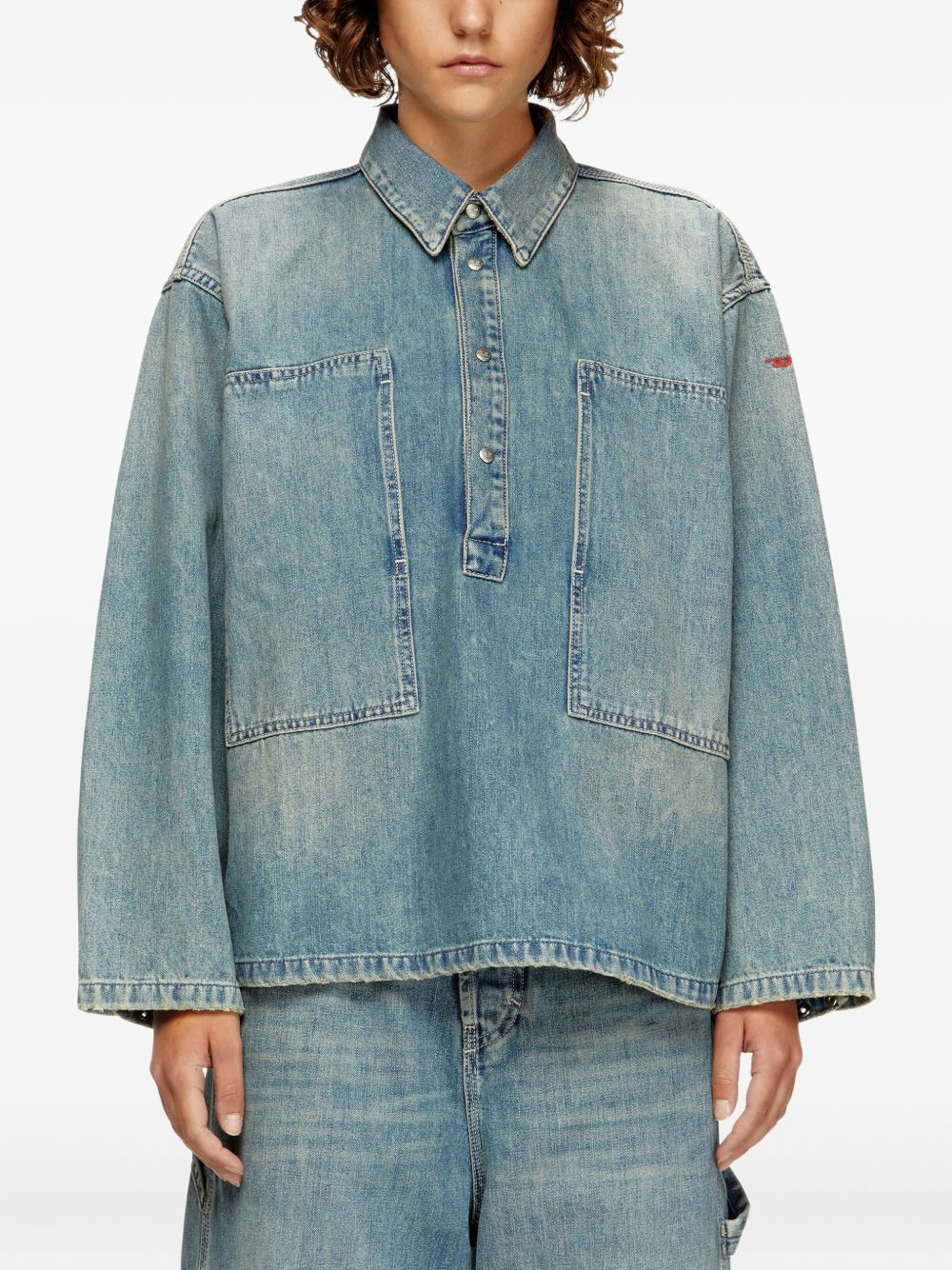 pocket-detail denim shirt - 3