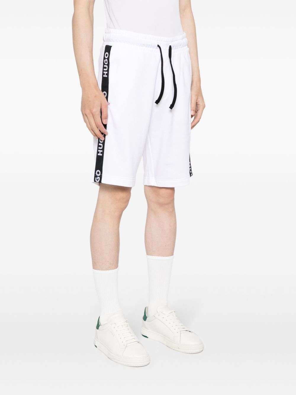Sporty logo-tape cotton shorts - 3