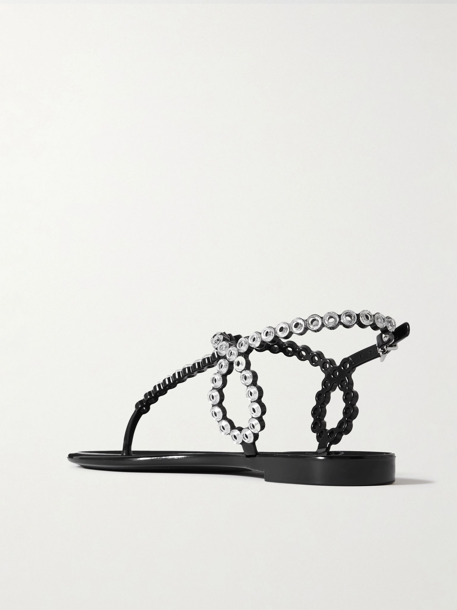 Almost Bare crystal-embellished PVC sandals Black - 3