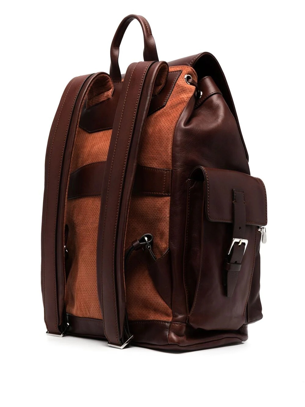 buckle-fastened leather backpack - 3