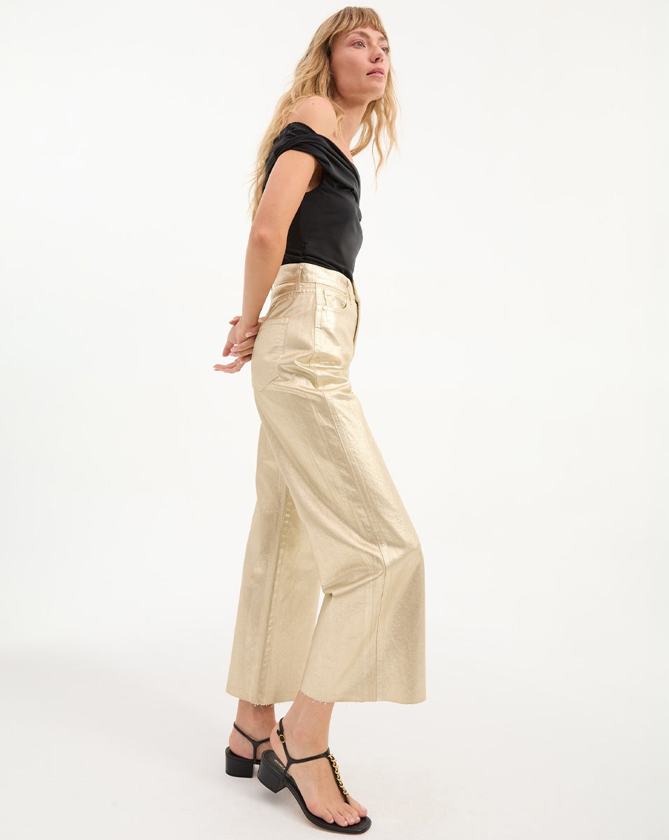 TAYLOR CROPPED HIGH RISE WIDE LEG JEAN - 4