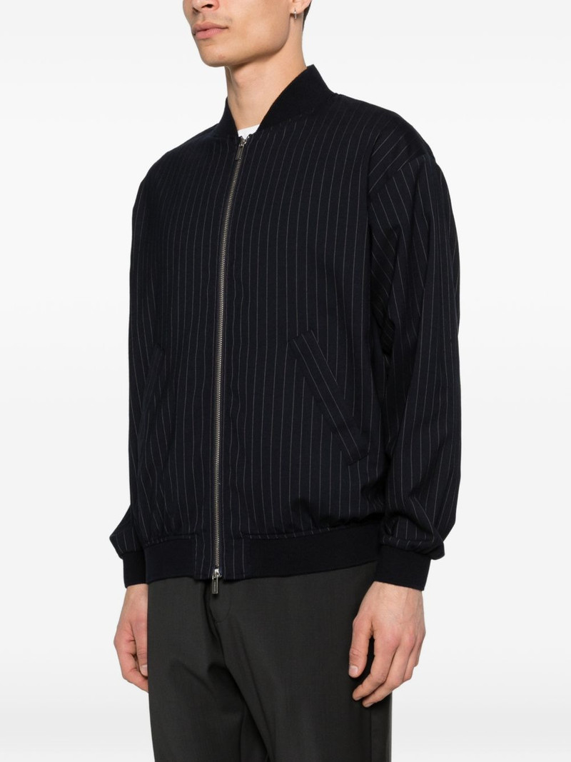pinstripe zip-up bomber jacket 3