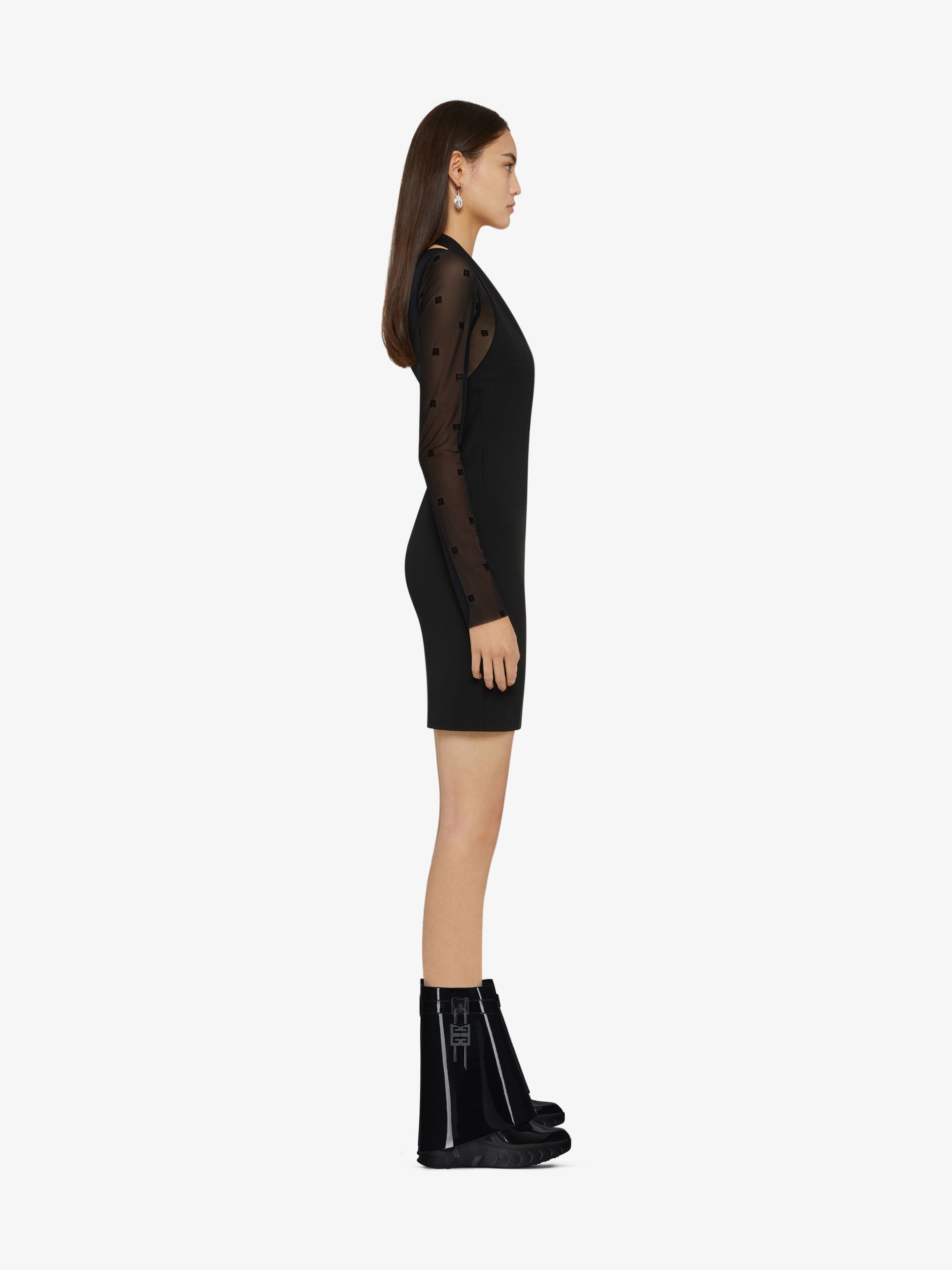 SHARK LOCK BIKER ANKLE BOOTS IN PATENT LEATHER - 2