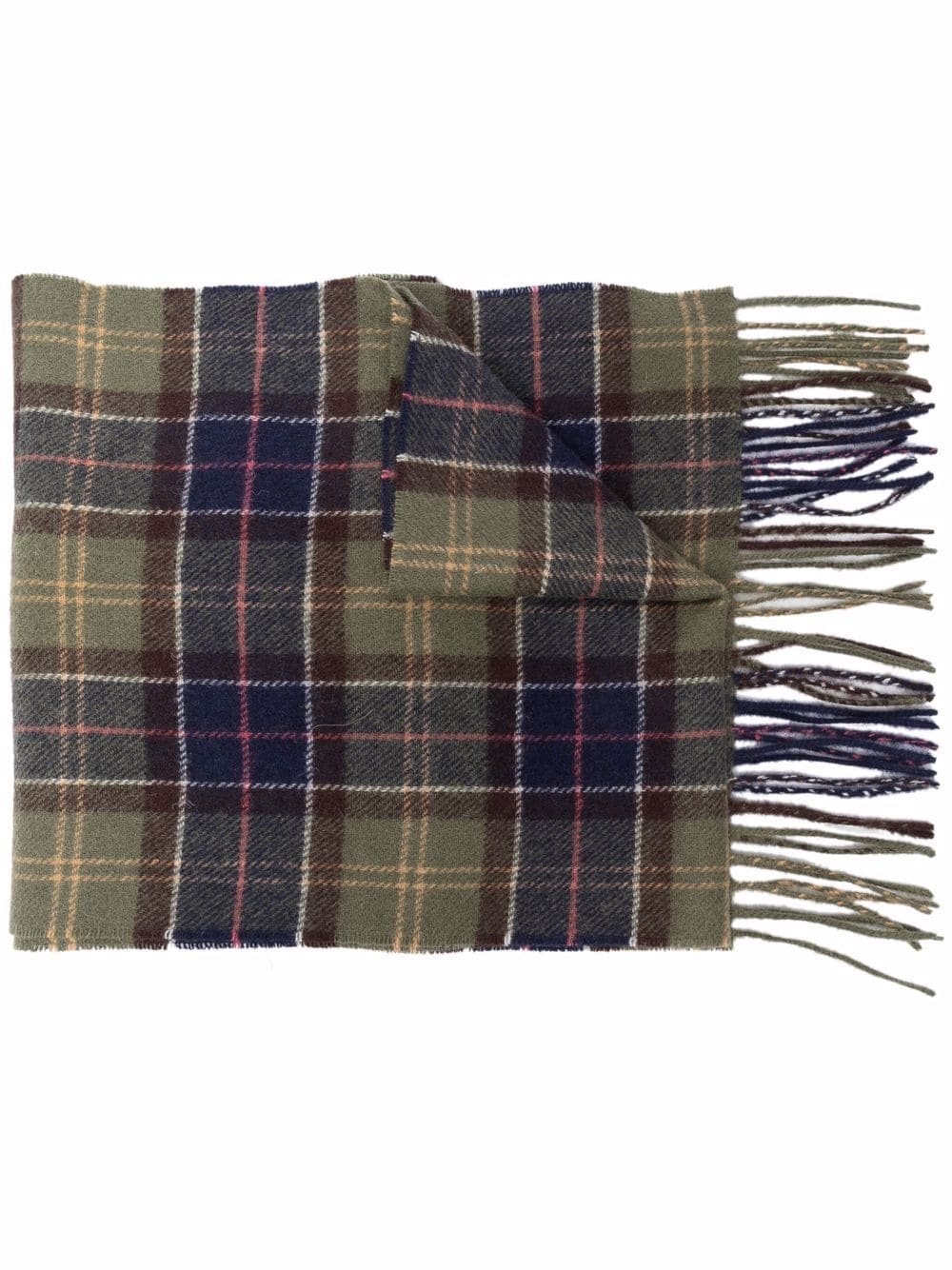 tartan-print knitted scarf - 1