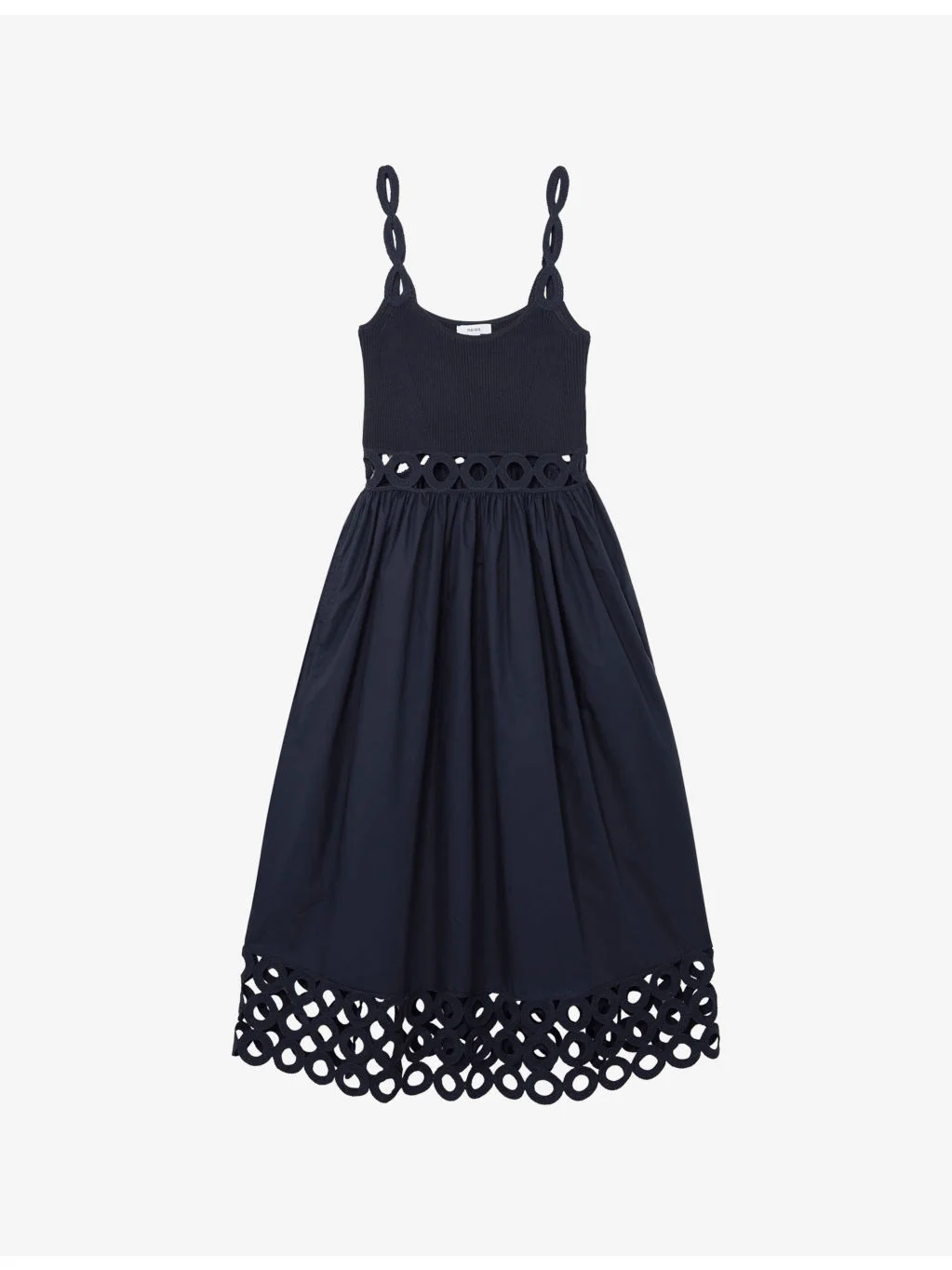 Rita Cut-Out Knitted and Cotton Midi Dress - 1