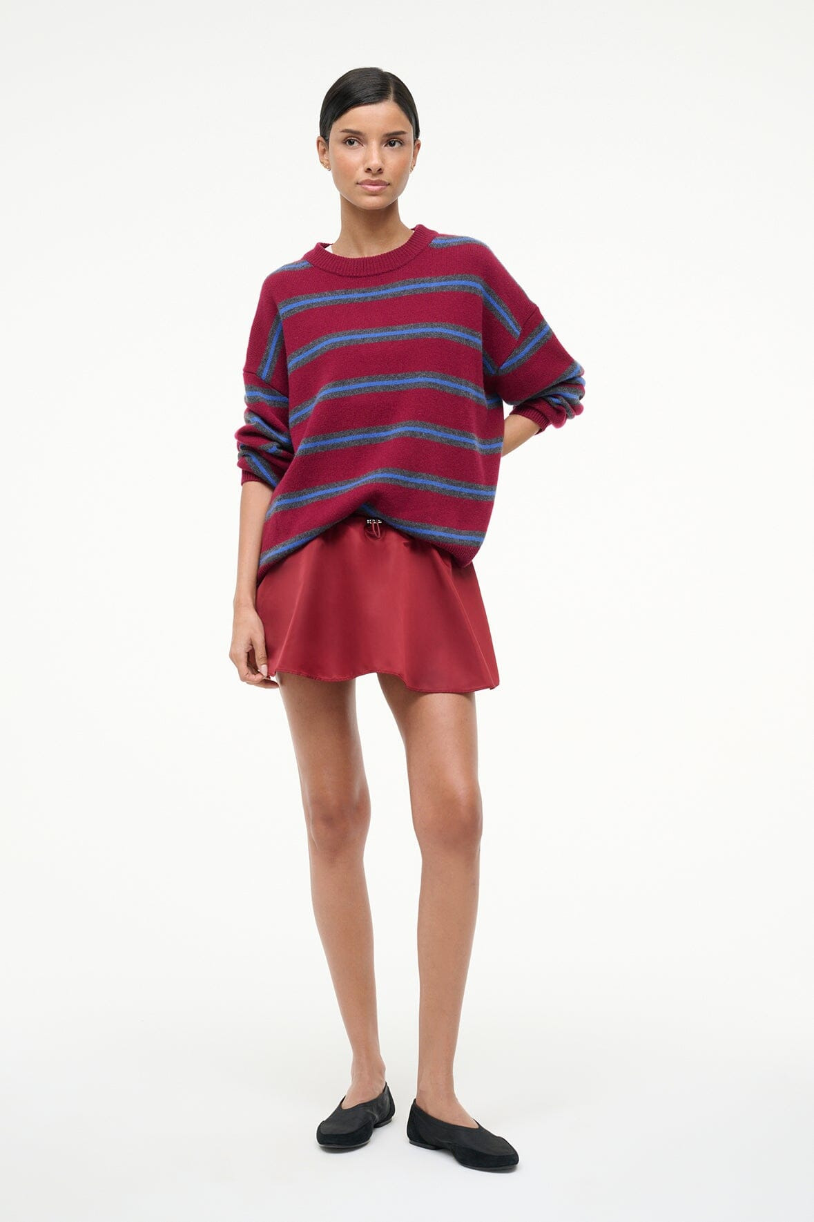 STAUD SOSA SKIRT DEEP RED - 1