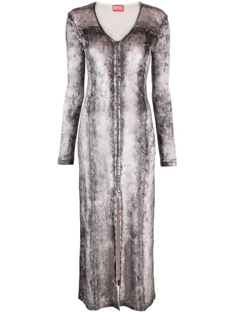 photograph-print V-neck dress 1