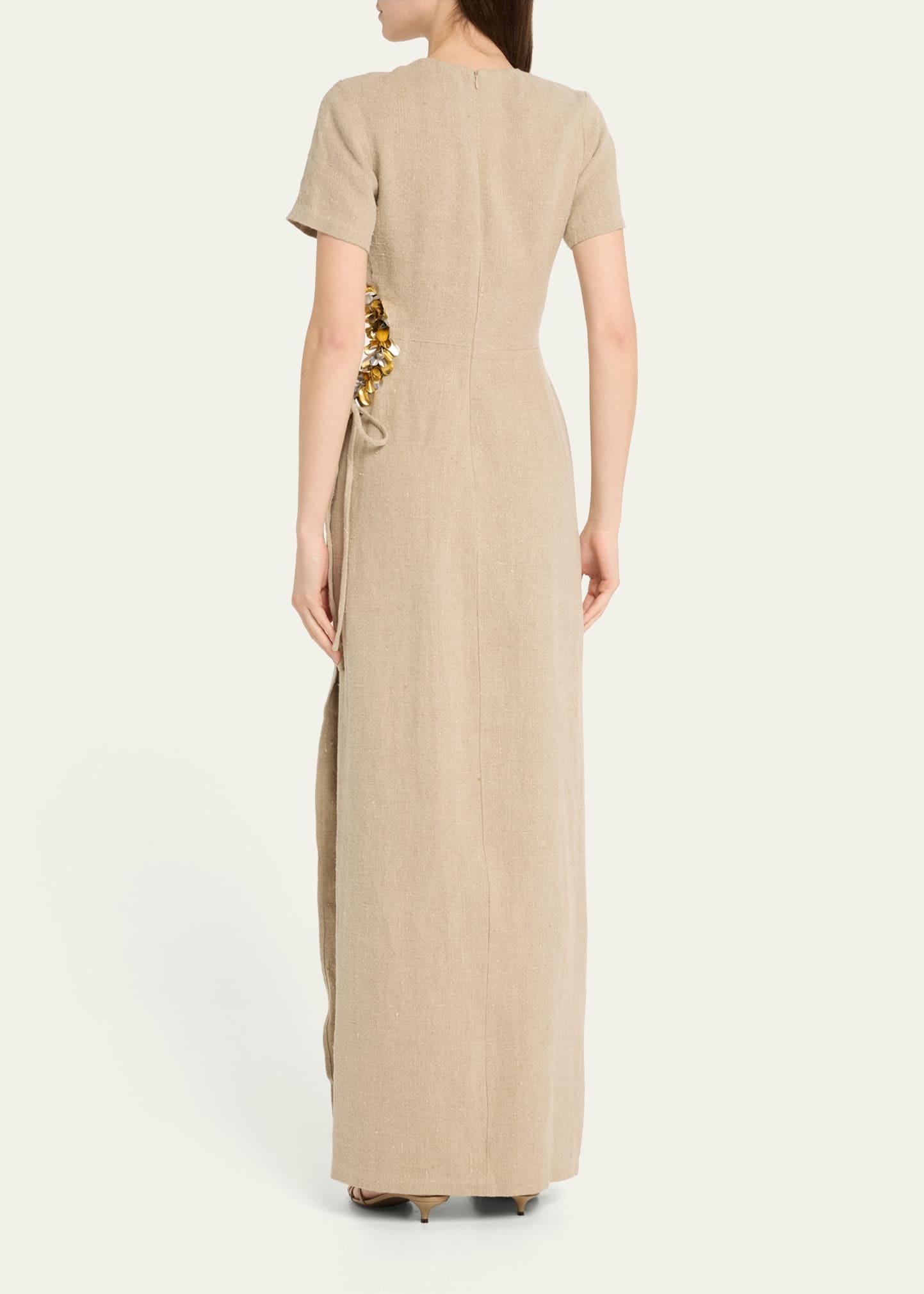Seaford Cutout Linen Evening Dress - 3