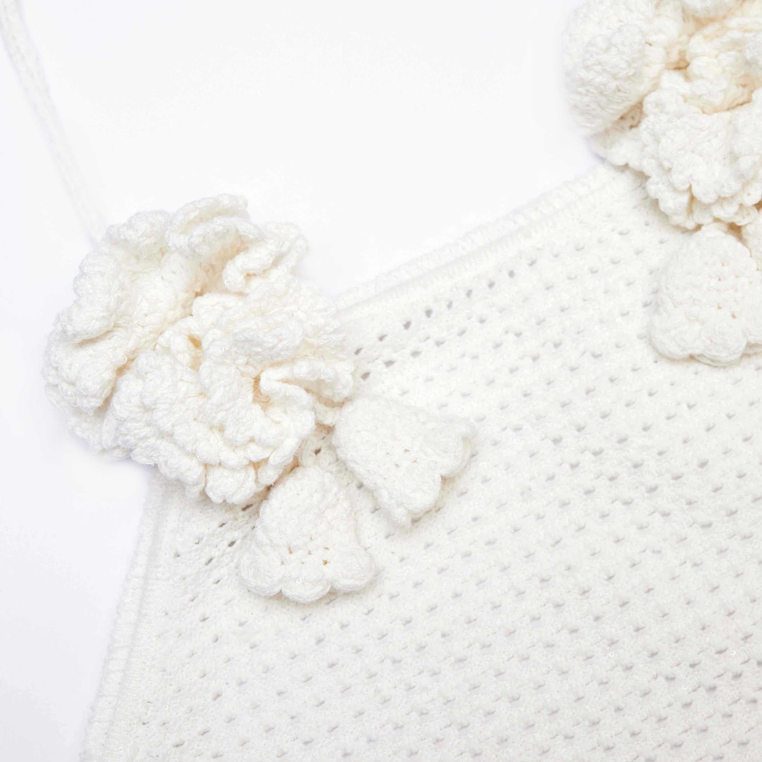 White Crochet Mini Dress - 5