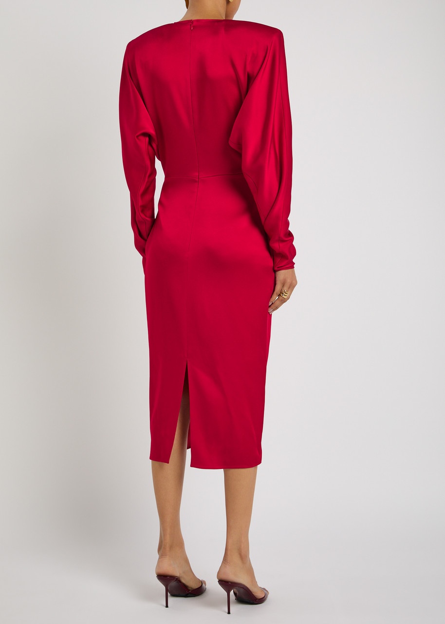 Stella Mccartney Twisted Satin Midi Dress - 3