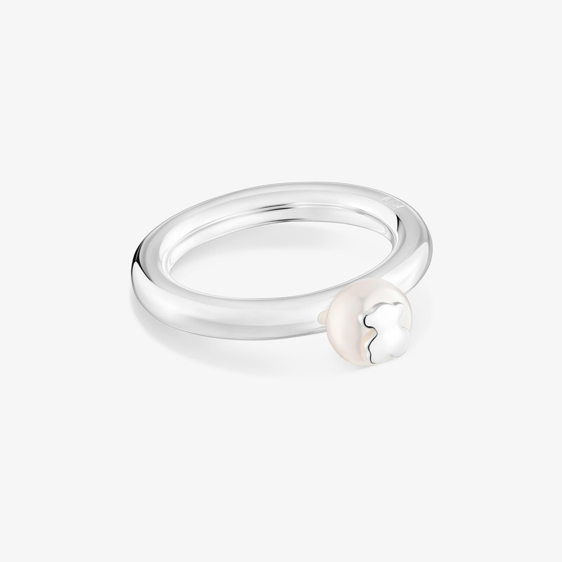 TOUS Silver and cultured pearl Ring TOUS Icon Pearl outlook