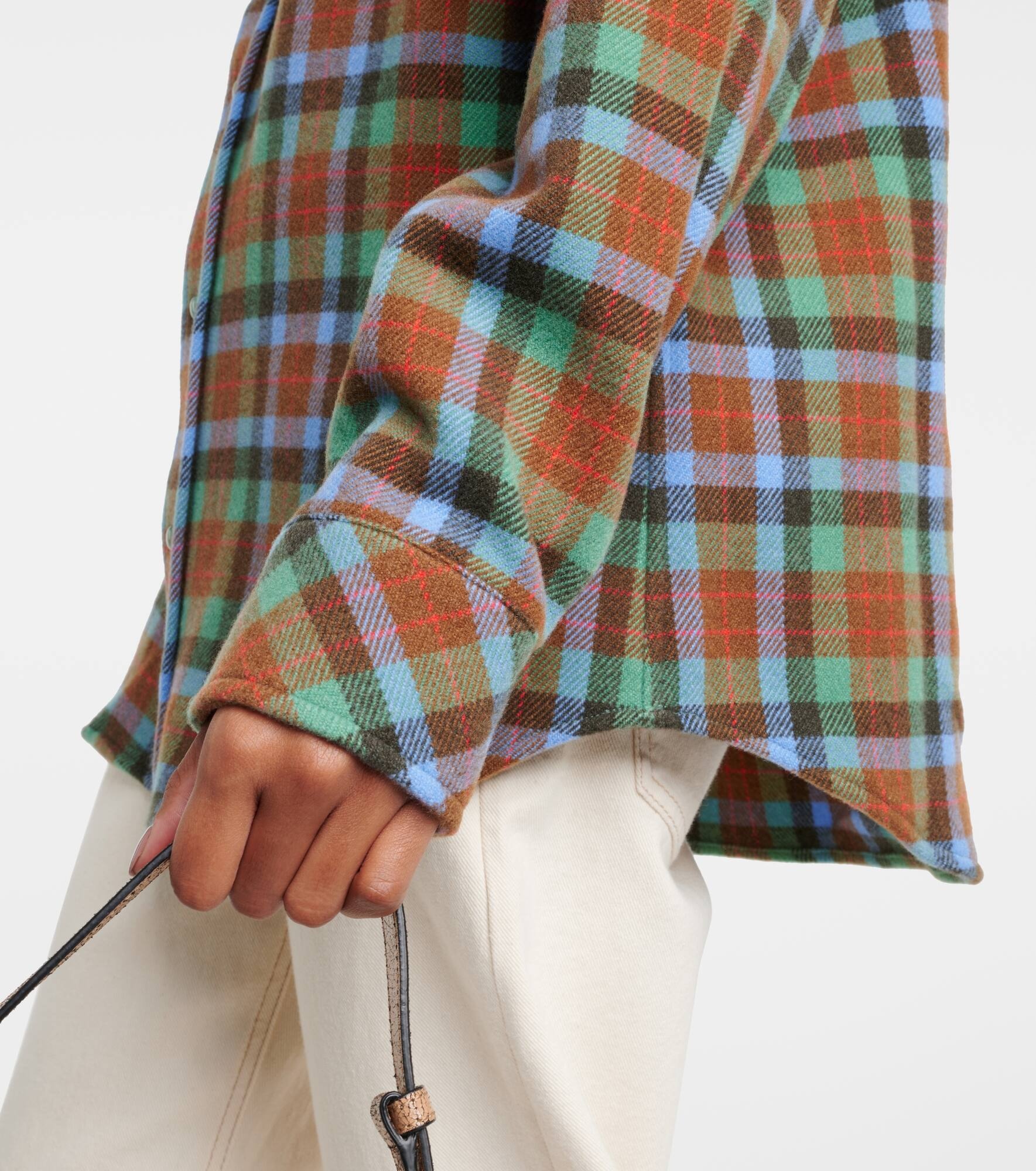 Moss tartan cashmere shirt - 5