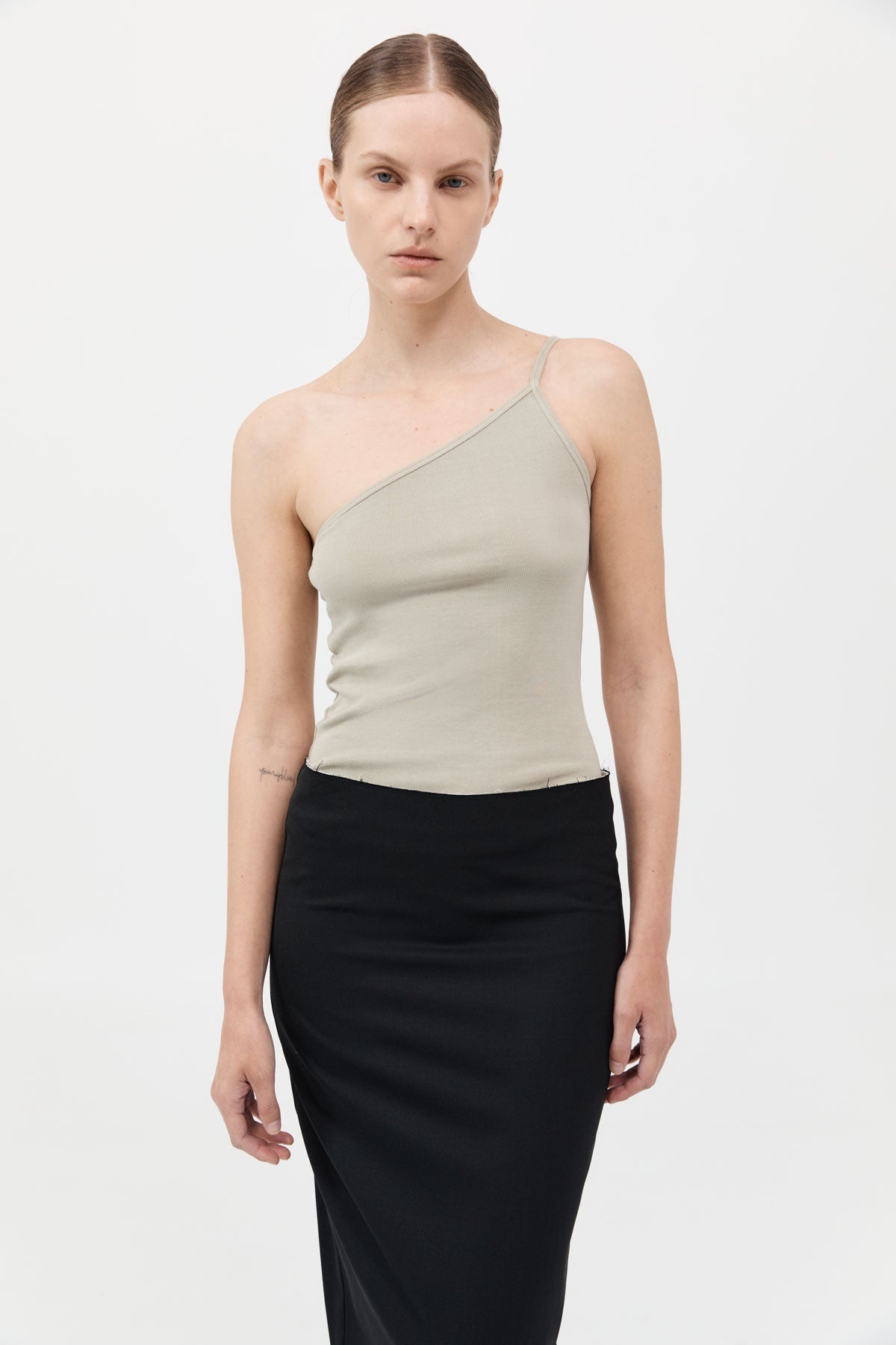 Raw Edge Column Maxi Skirt - Black - 4