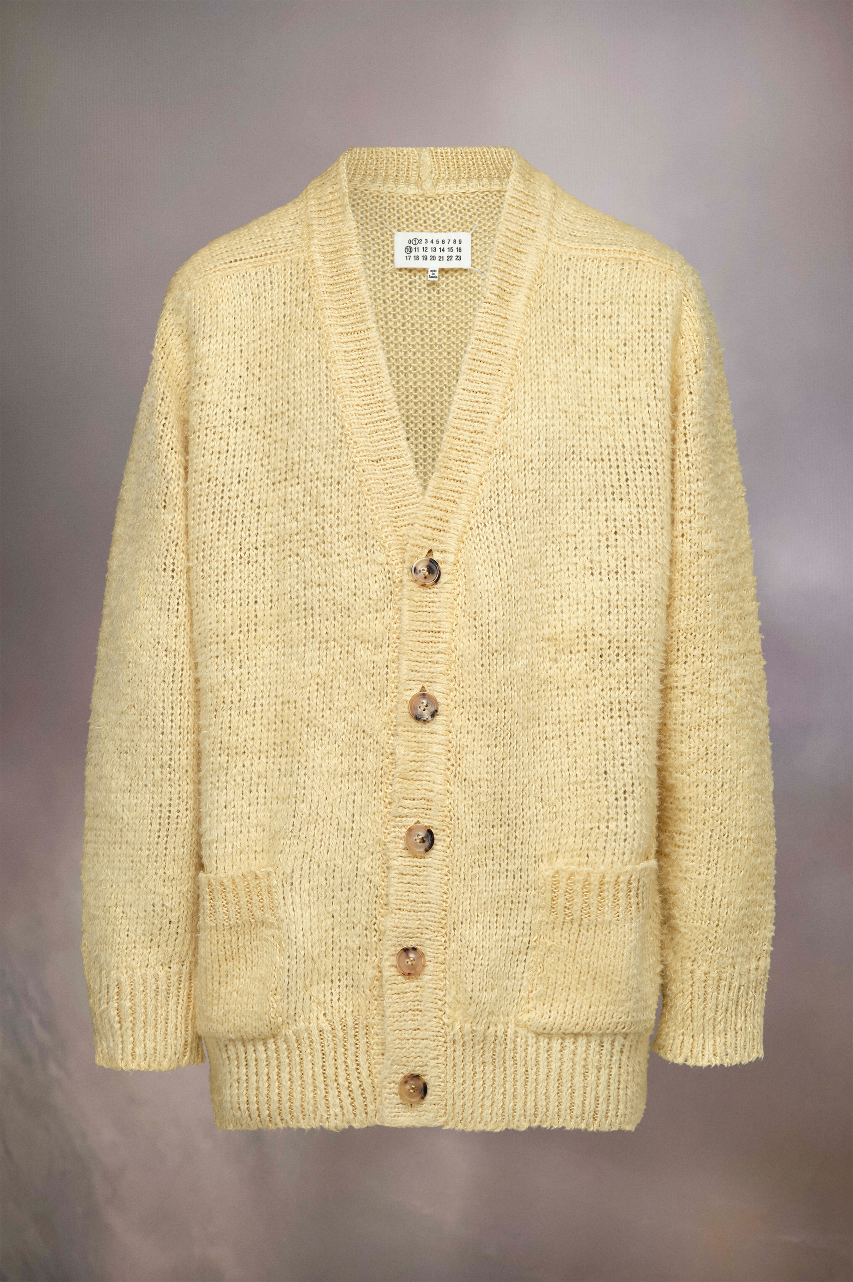 Brushed linen knit cardigan - 1