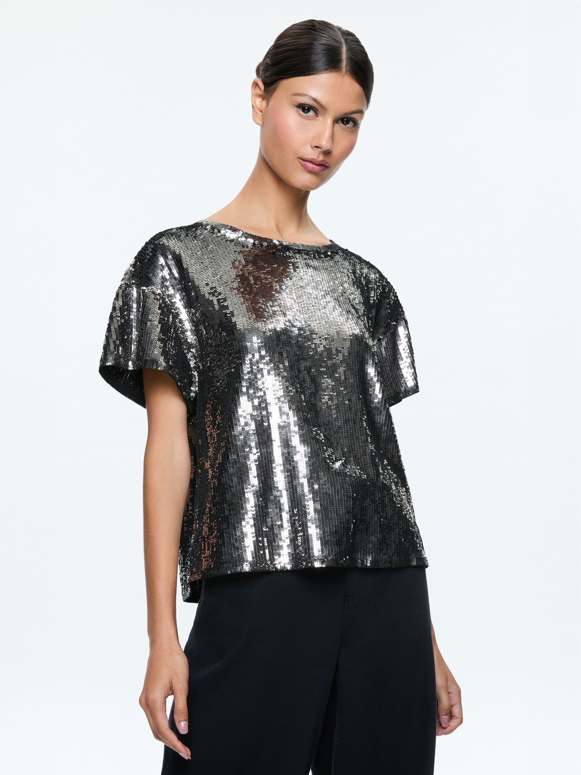 EVAN SEQUIN OVERSIZED TEE - 2