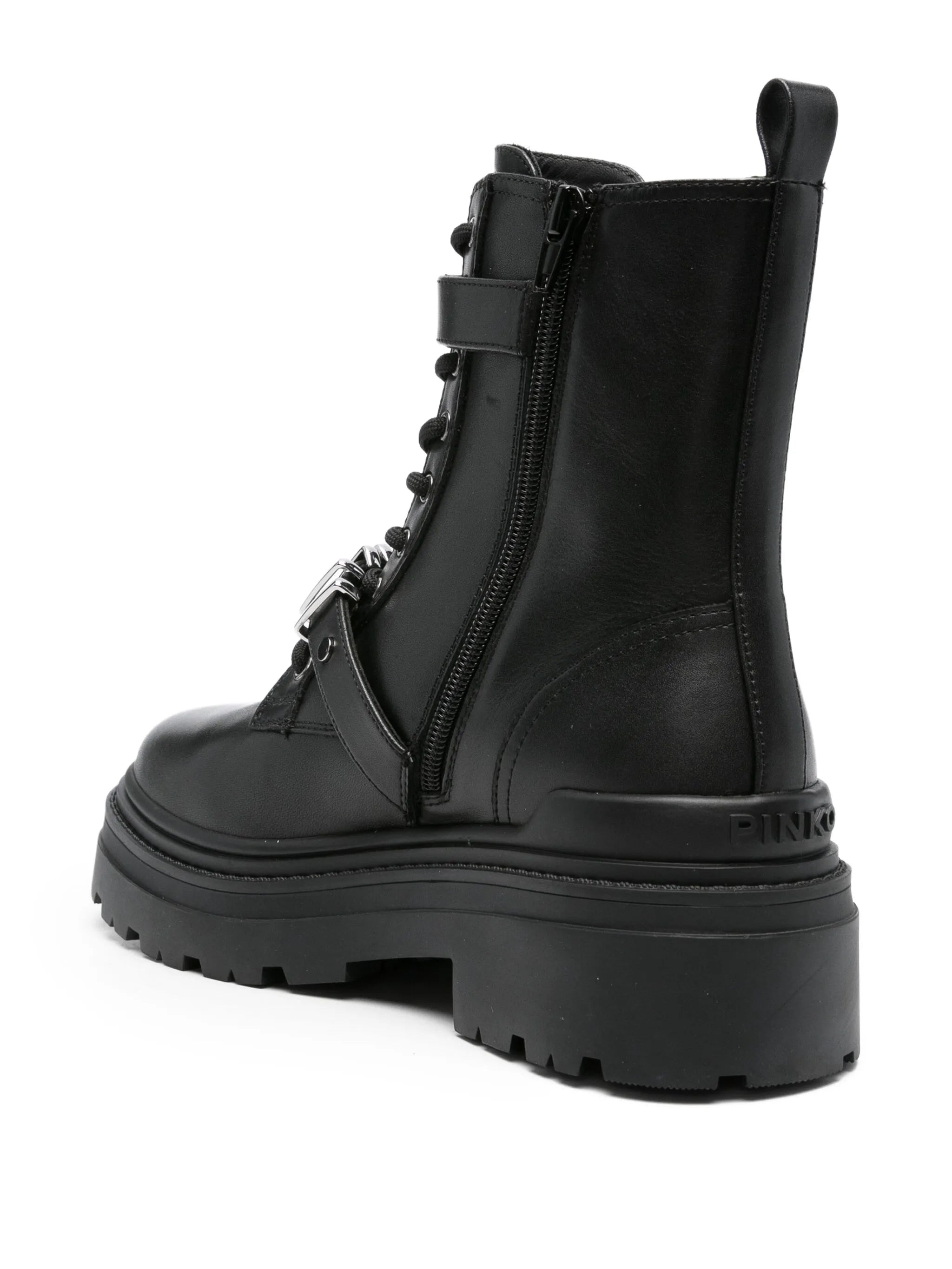 Pinko Leather Combat Boots - 4