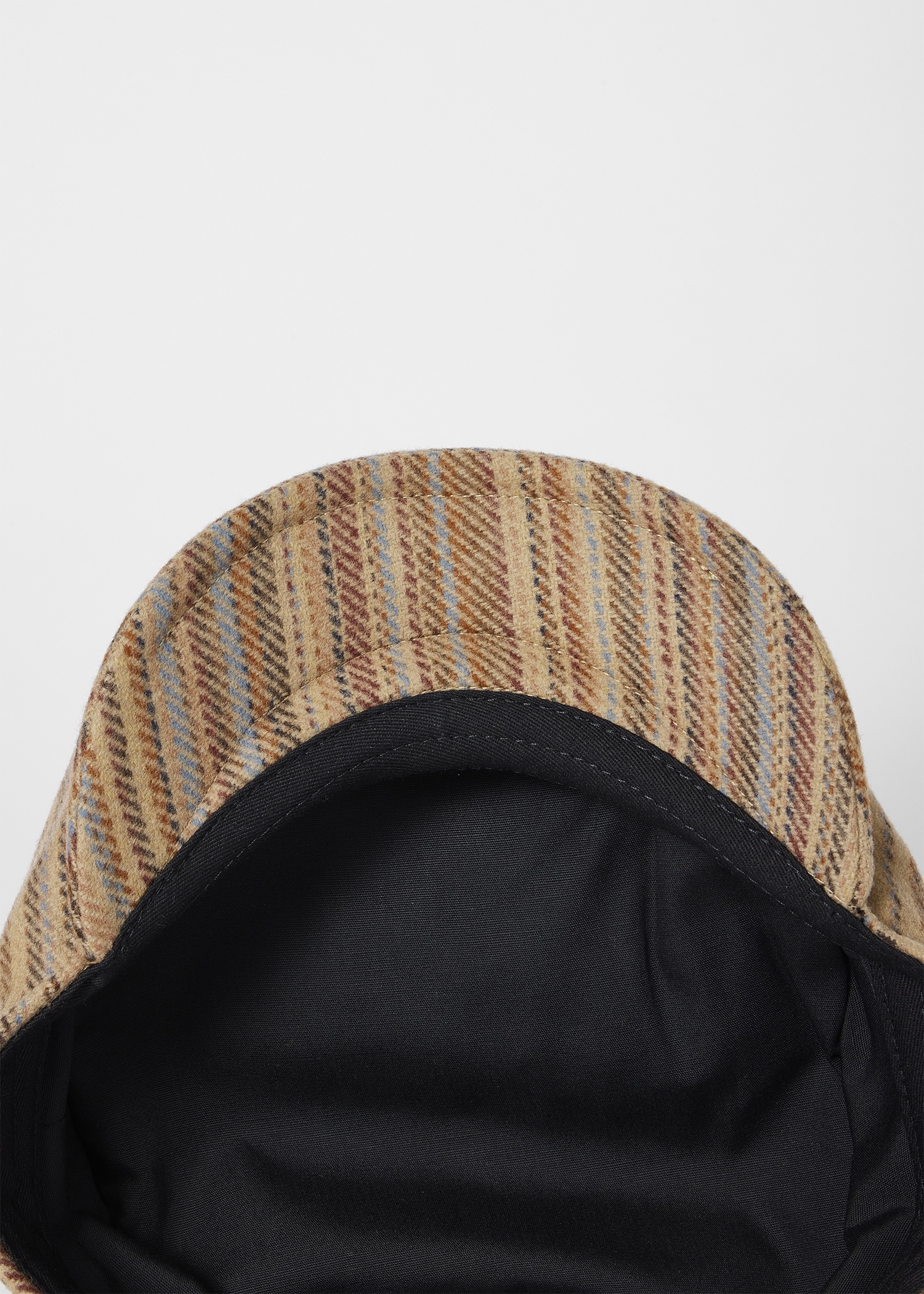 Beige 'Signature Stripe' Flat Cap - 5