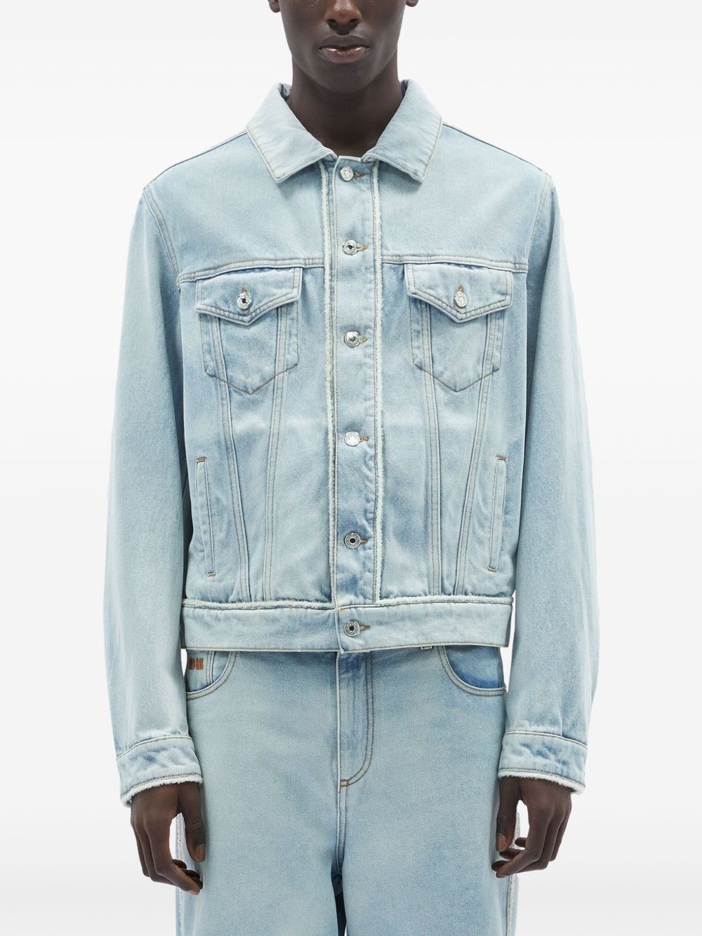 seam-detail denim jacket - 3