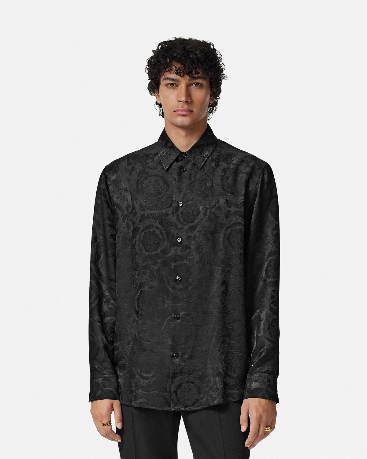 Barocco Jacquard Silk-Blend Shirt - 4