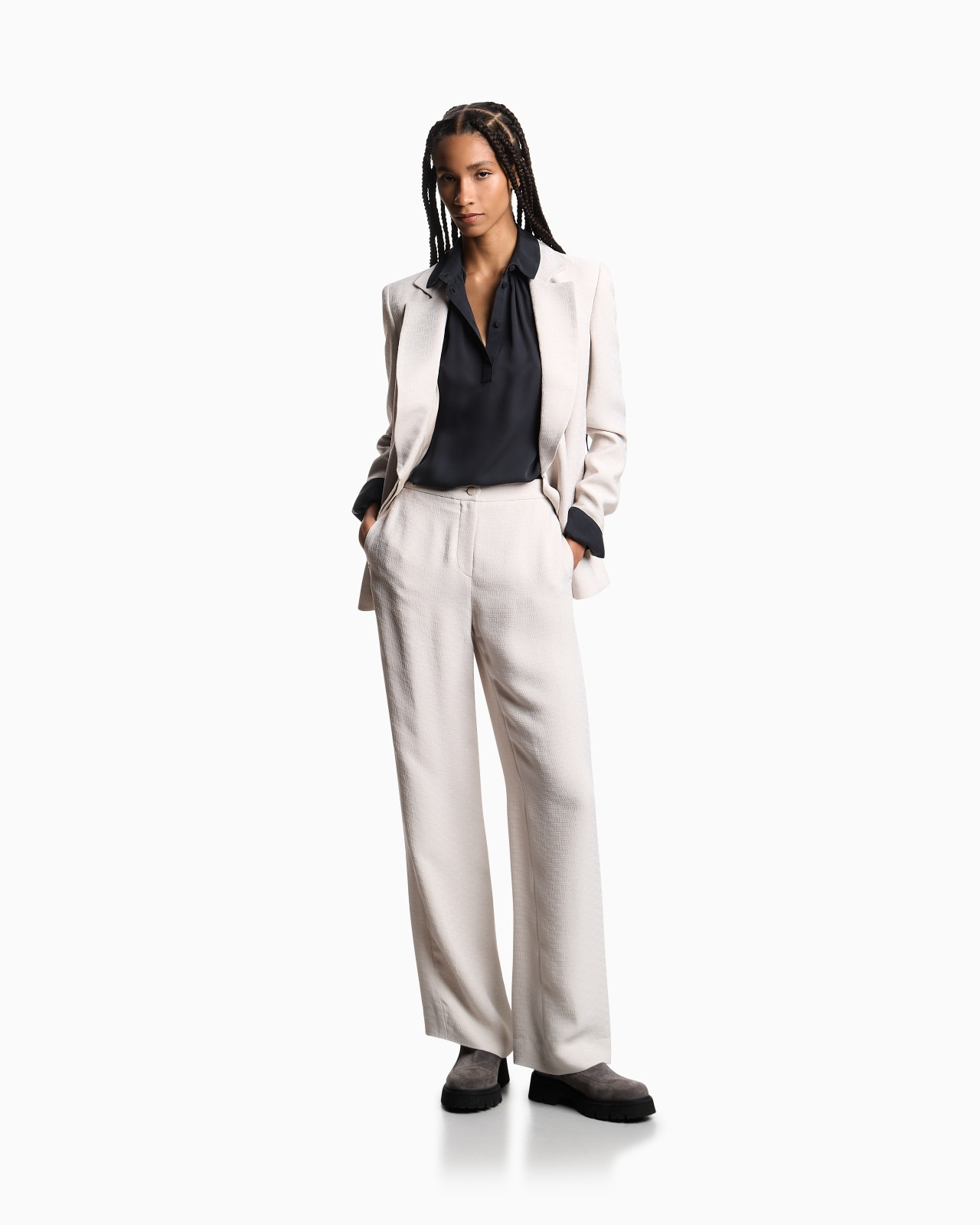 ICON BLAZER IN FLOWING, ARMURE FABRIC - 2