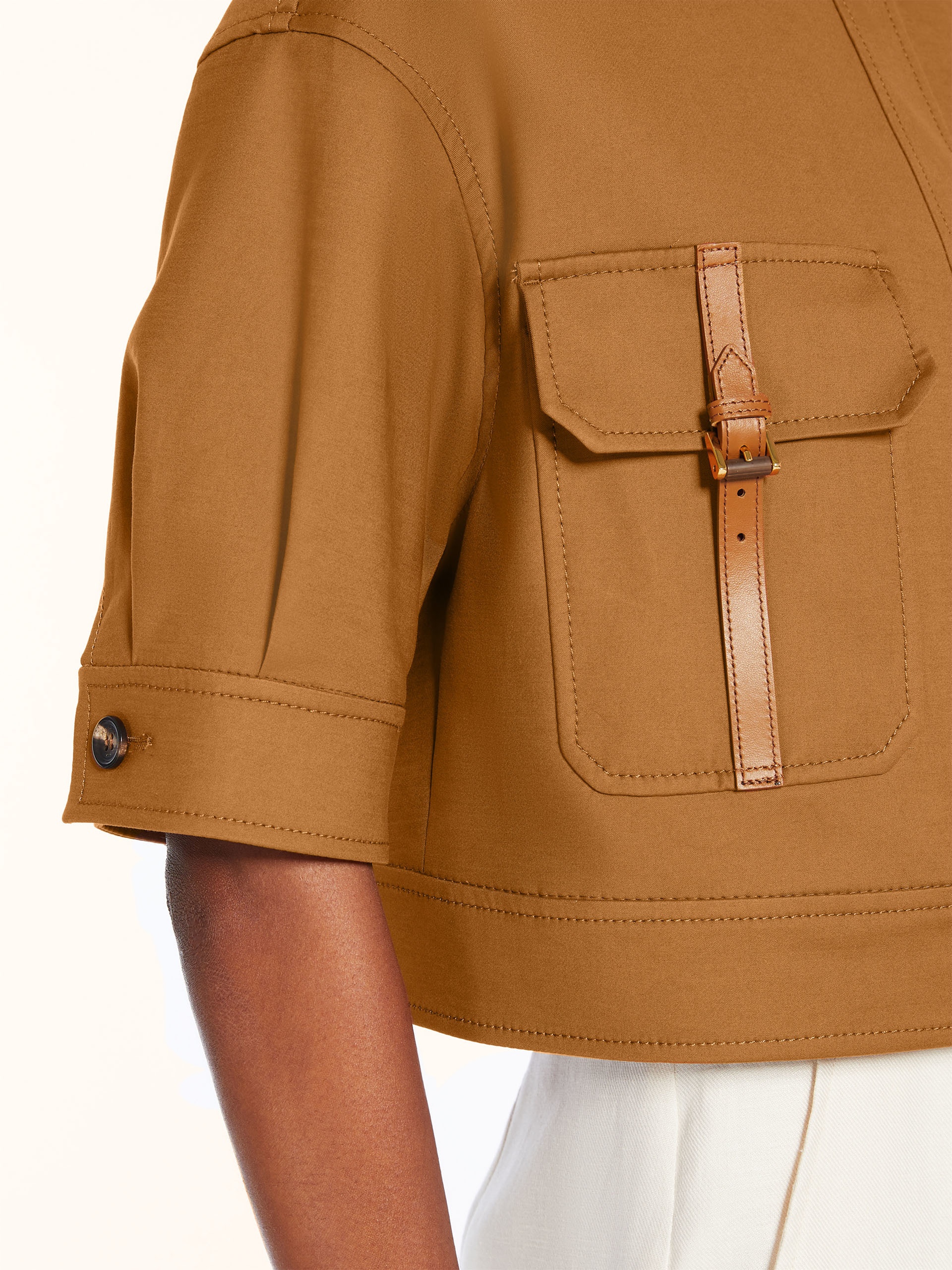 ジャケット Max Mara Cropped brown denim-effect jacket Denim-effect cropped jacket, brown | 