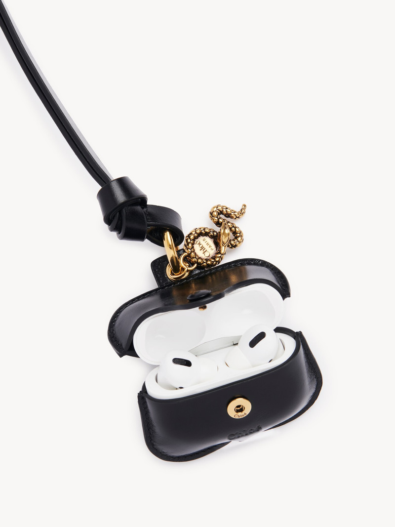 CHLOÉ SYMBOLS SNAKE EARPODS CASE IN GRAINED LEATHER 4