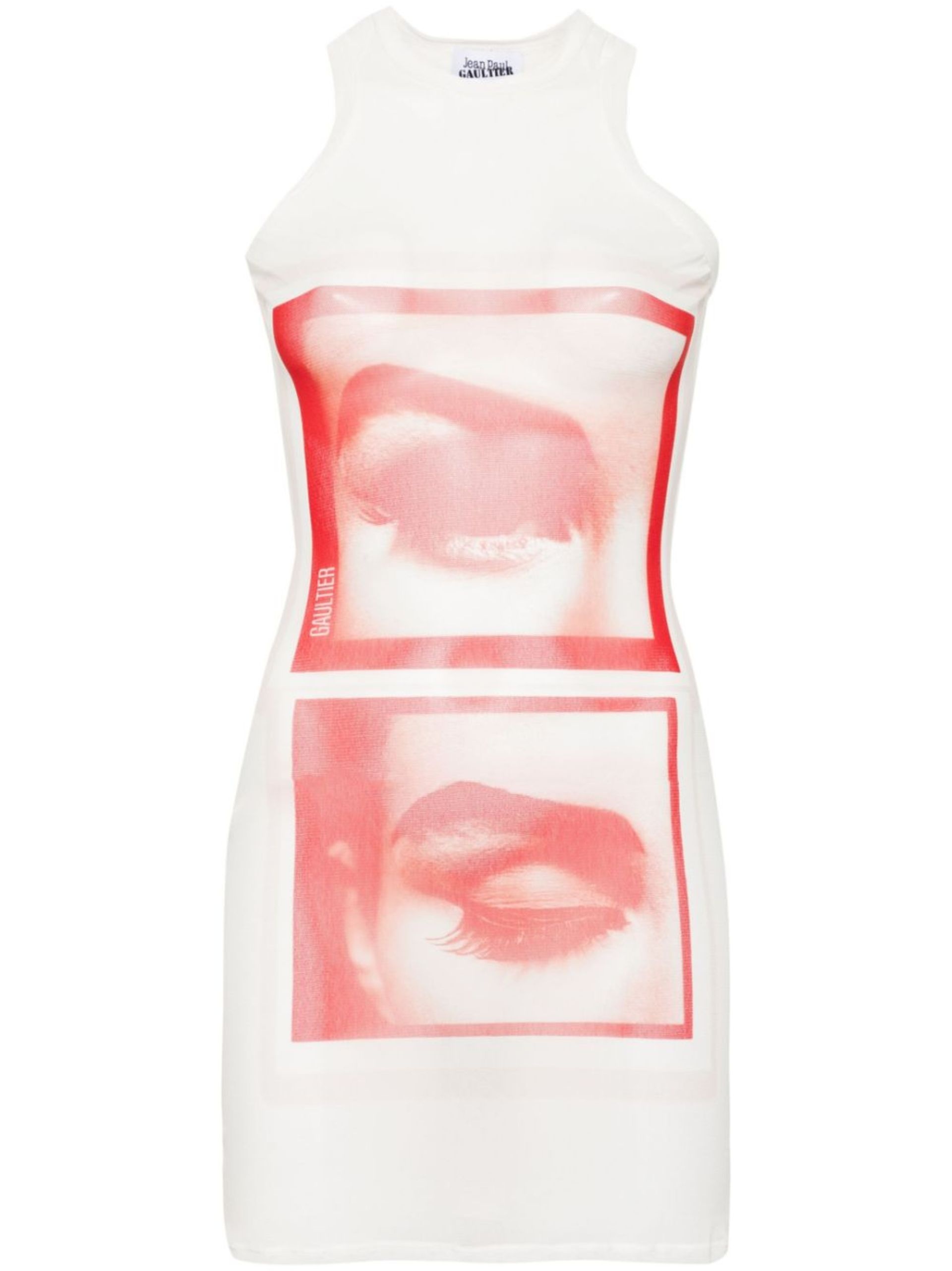 White Photo Print Mini Dress - 1